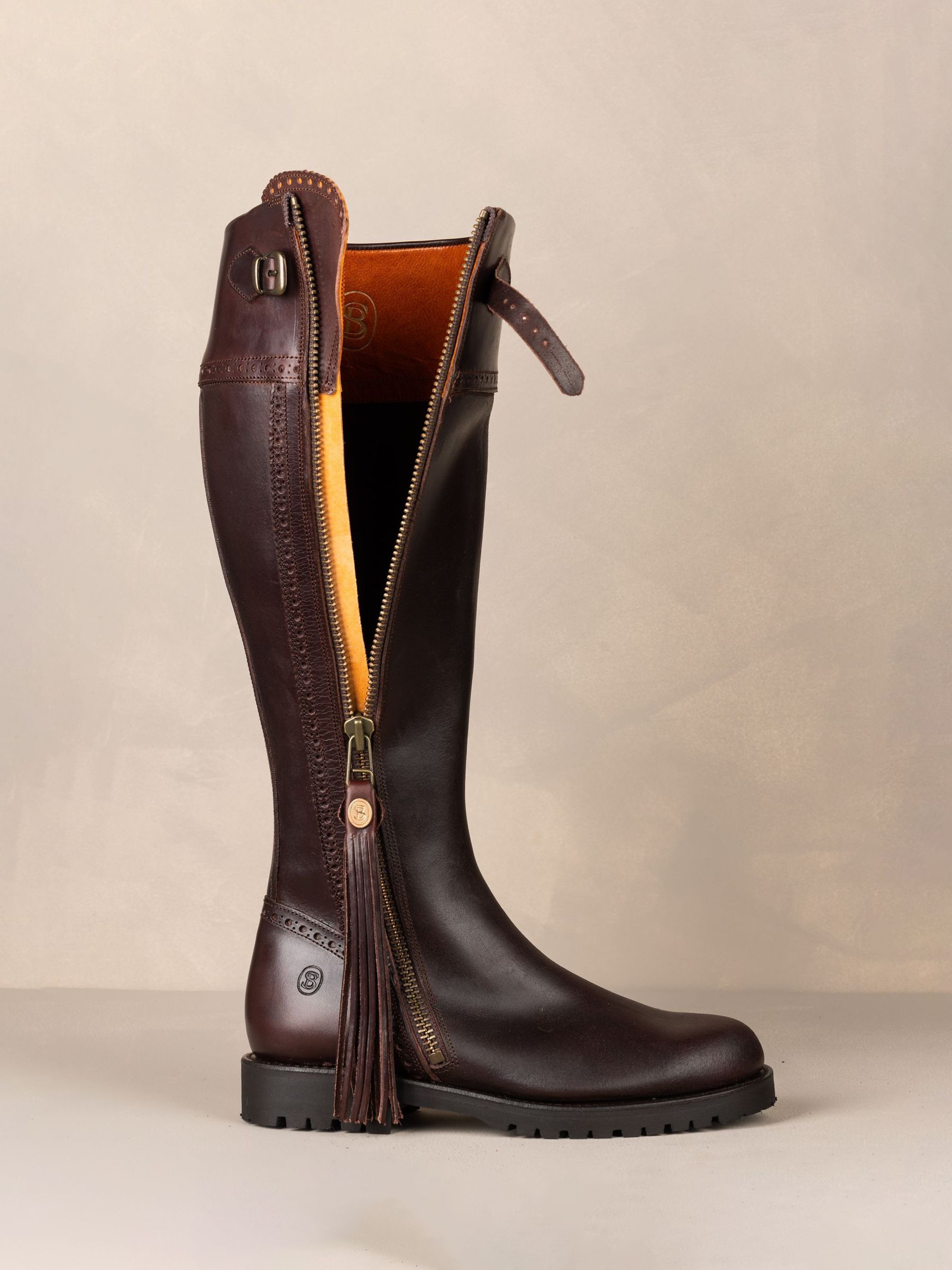 Spanish Boot Co. Brown Tall Tread Sole Spanish Riding Boots - Image 8 of 8