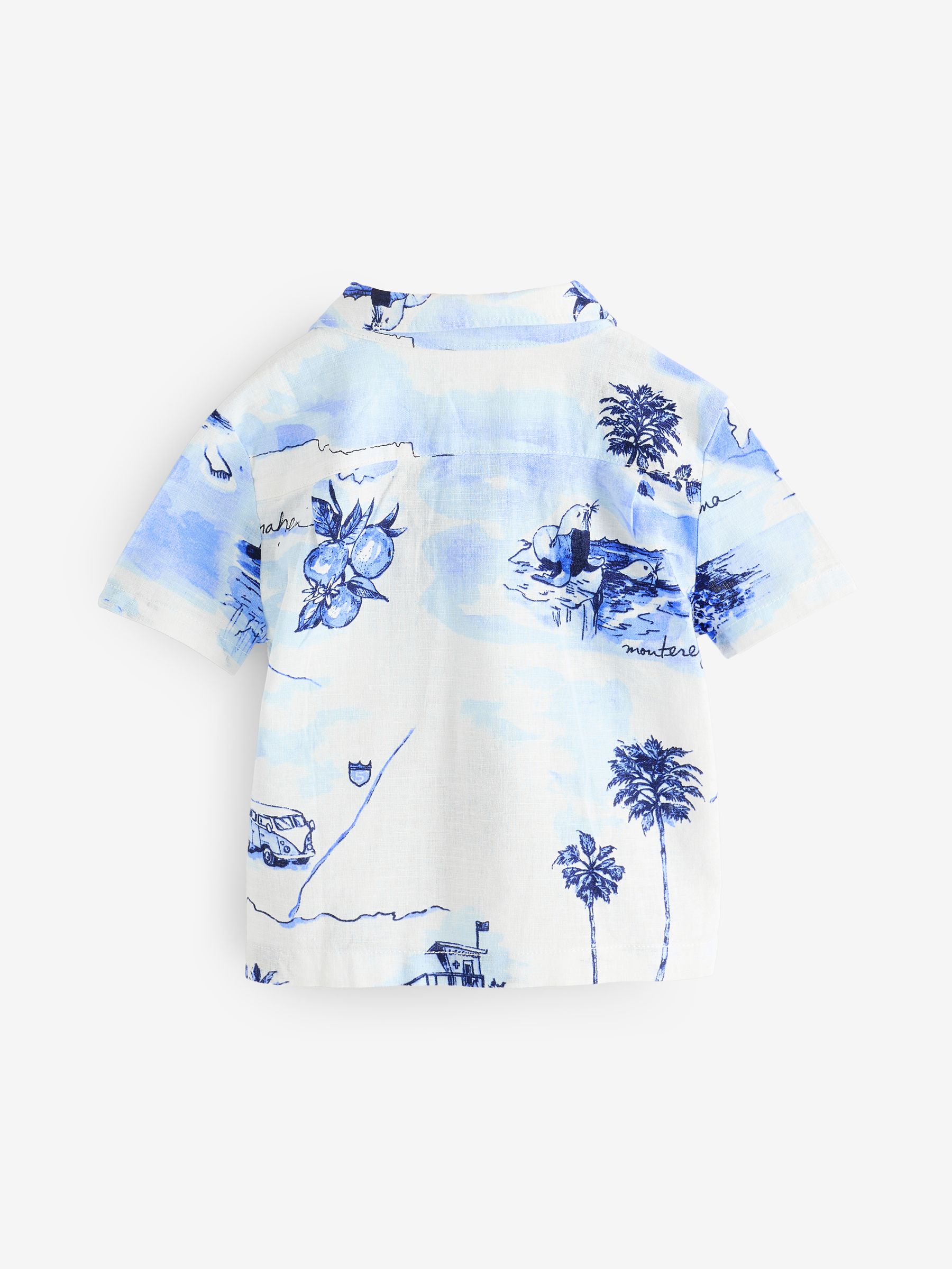 Blue Linen-Cotton Cabana Shirt (6mths-5yrs) - Image 3 of 5