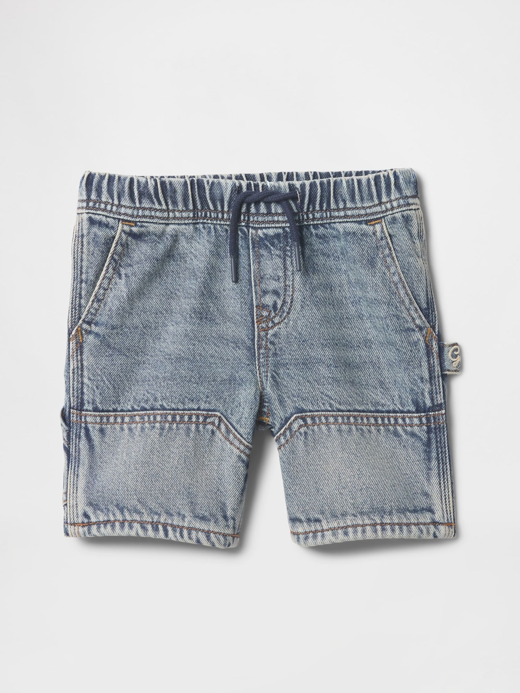 Blue UltraSoft Pull On Carpenter Shorts (6mths-5yrs) - Image 1 of 3