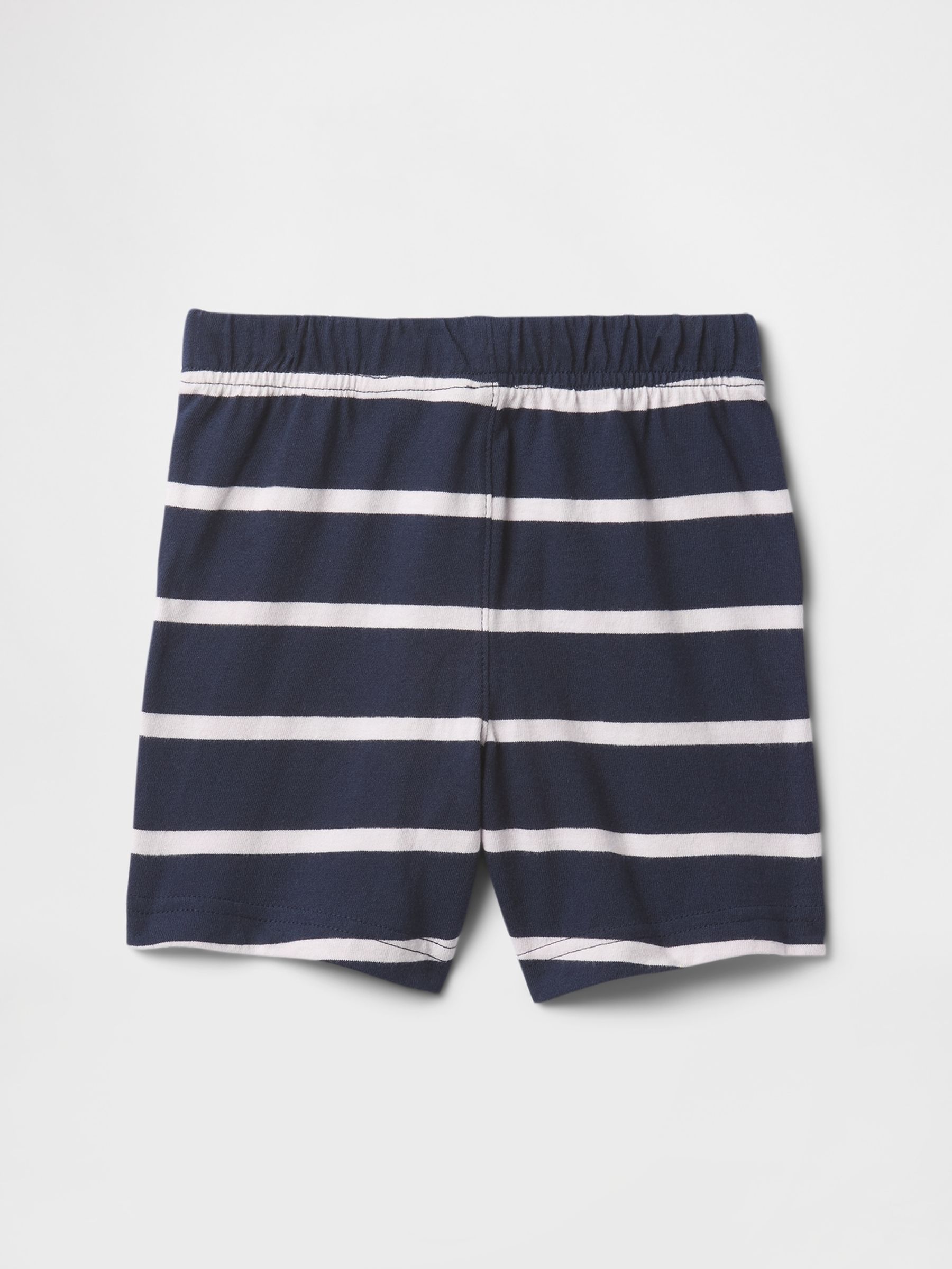 Navy Blue Stripe Cotton Pull On Shorts (6mths-5yrs) - Image 2 of 2