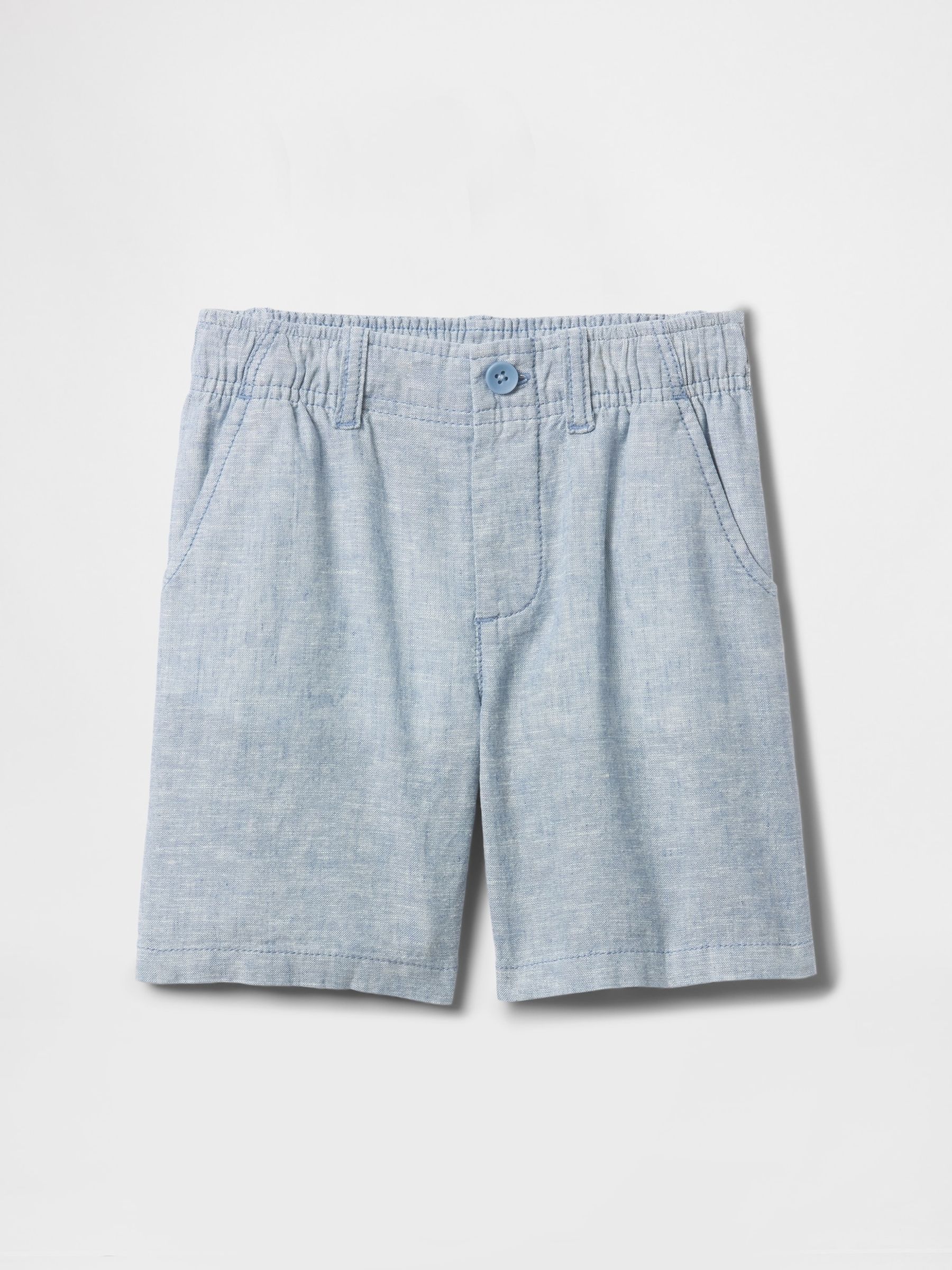 Blue Linen-Cotton Shorts (6mths-5yrs) - Image 2 of 2