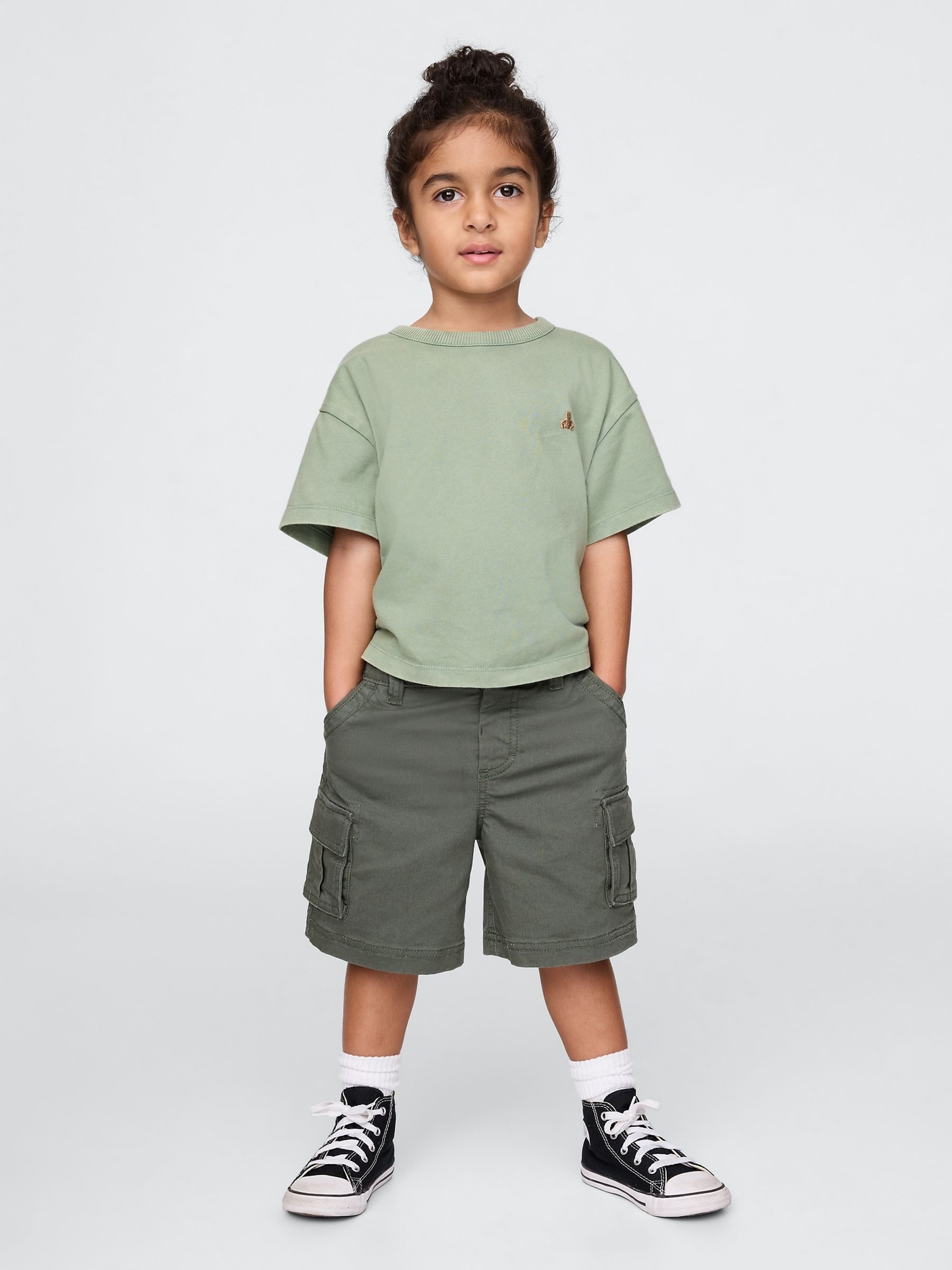 Green Pull On Cargo Shorts (6mths-5yrs) - Image 1 of 4
