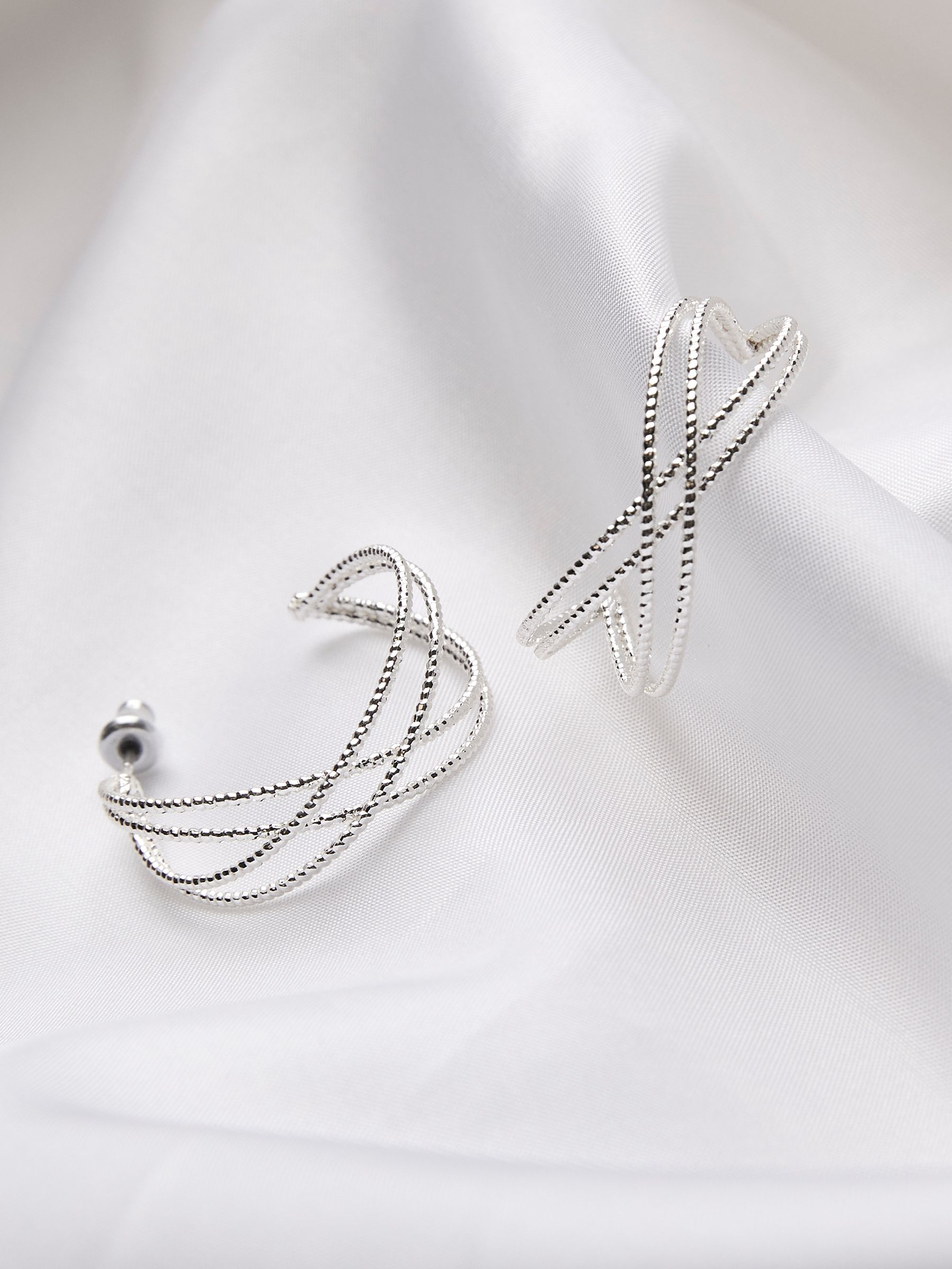 Silver Tone Multi Hoop Earrings - Image 2 of 2