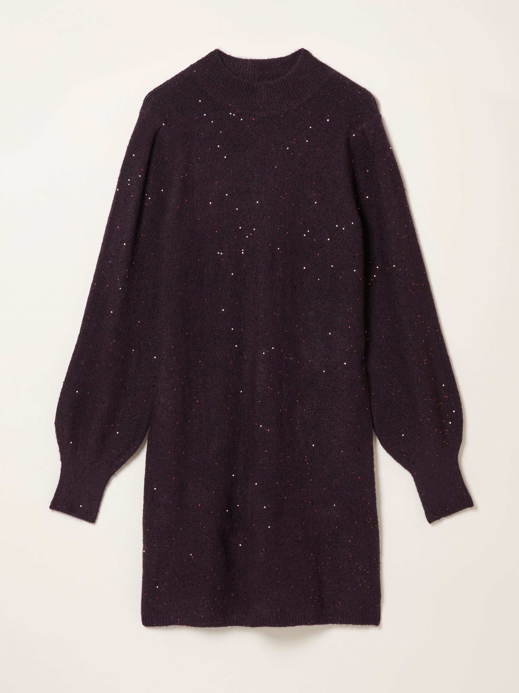 Burgundy Red Petite Sparkle Knit Dress - Image 6 of 6