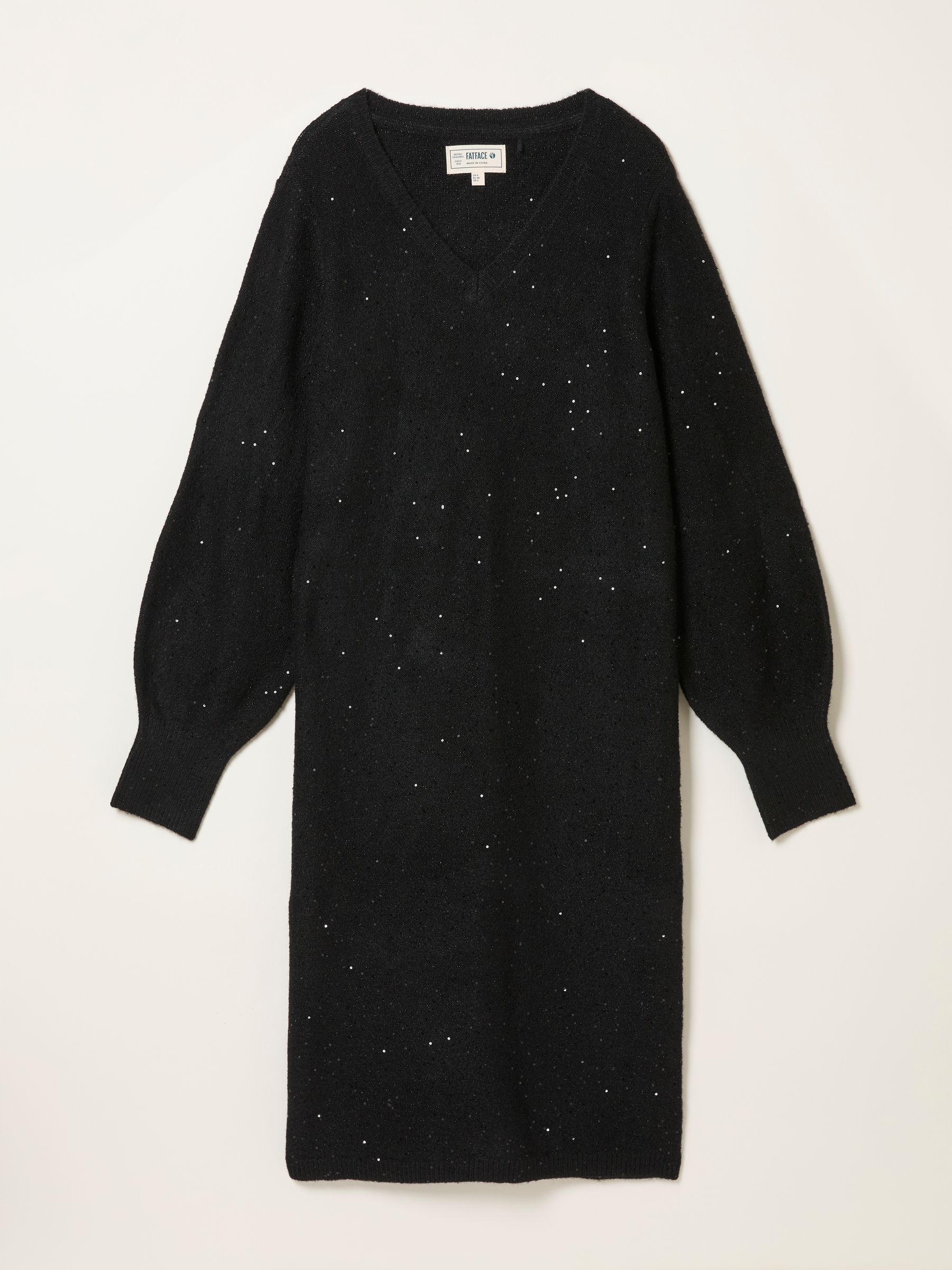 Black Petite Sparkle Knit Midi Dress - Image 6 of 6