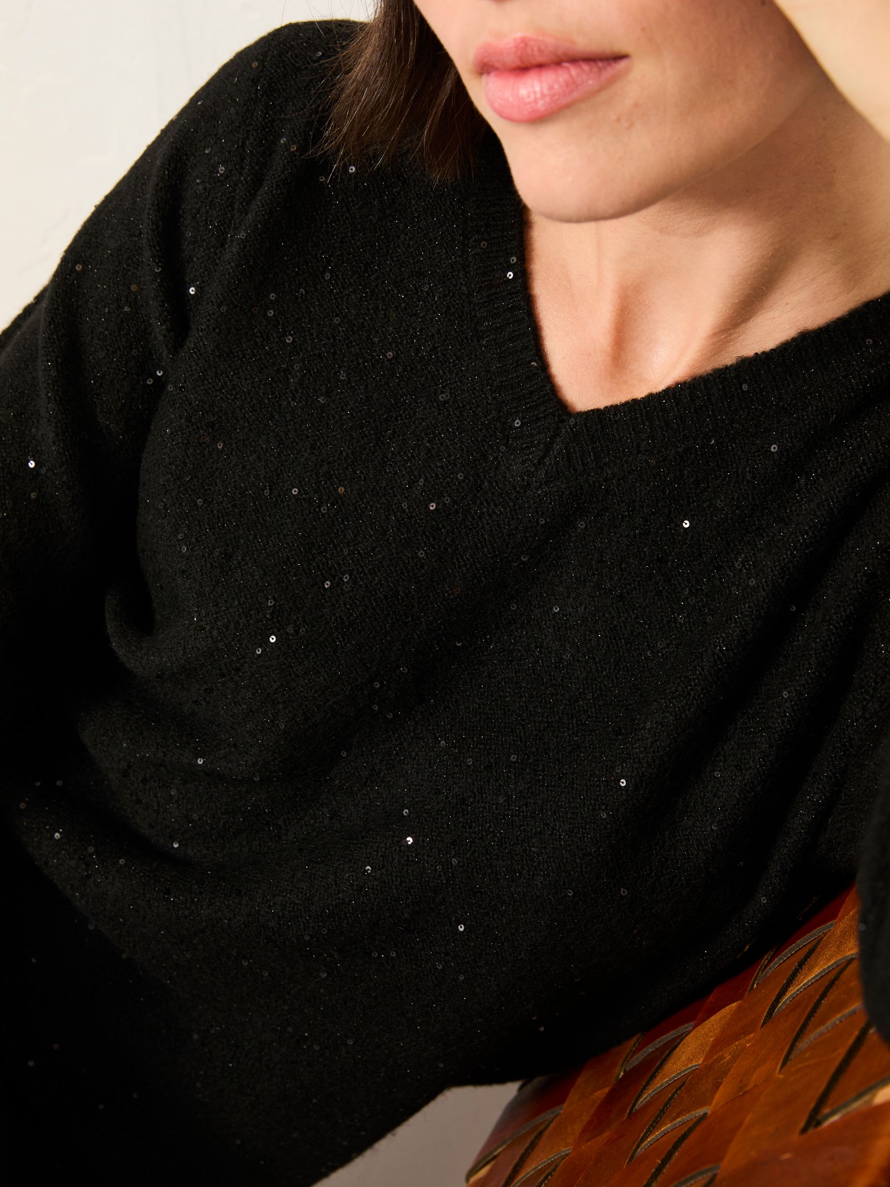 Black Regular Sparkle Knit Midi Dress - Image 5 of 6
