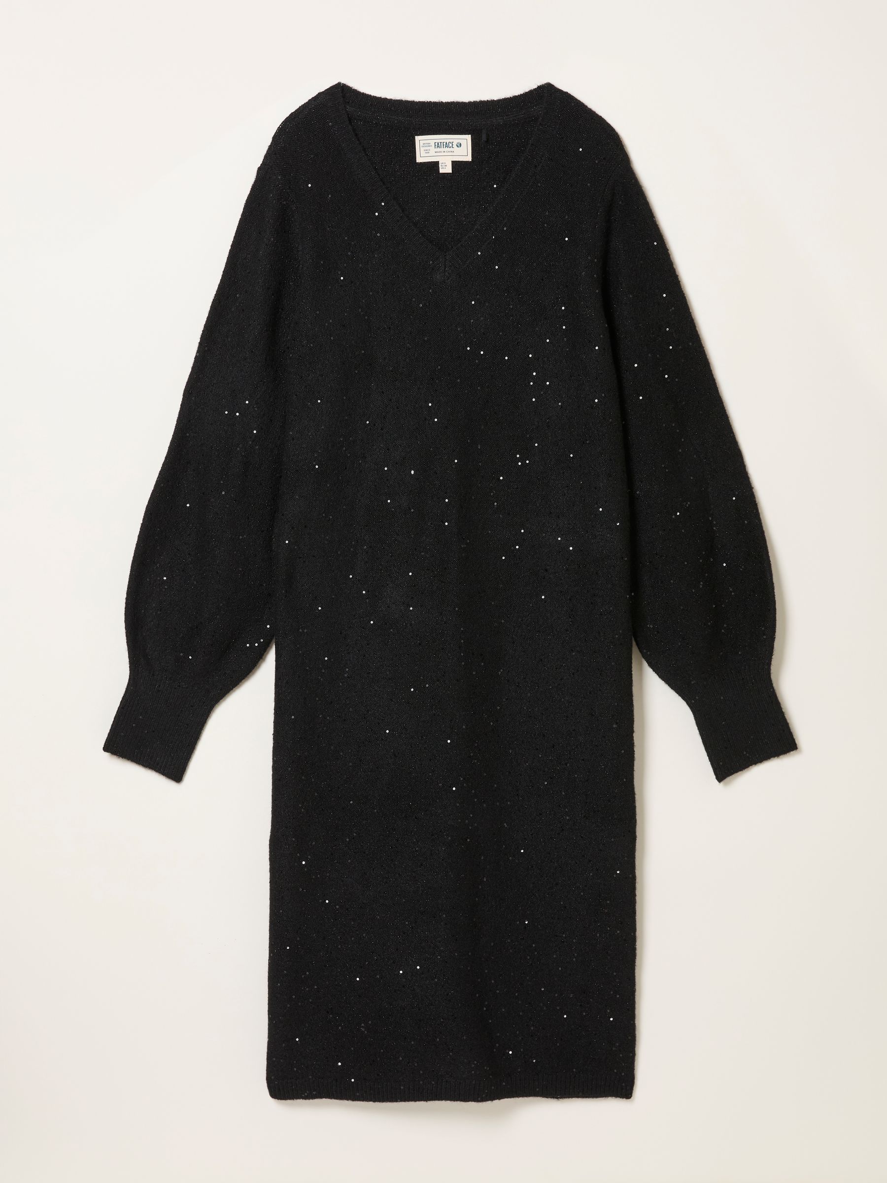 Black Regular Sparkle Knit Midi Dress - Image 6 of 6