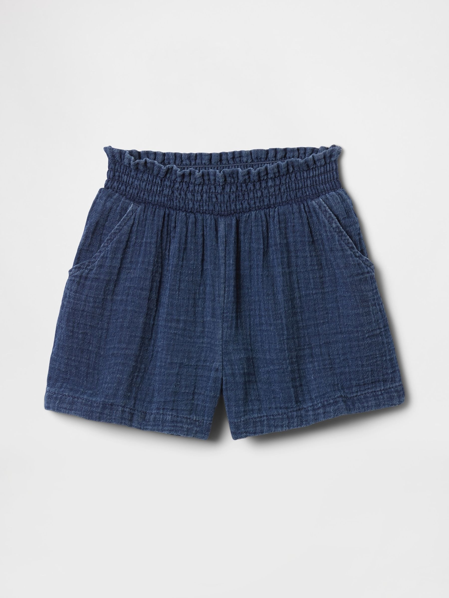 Blue Crinkle Gauze Pull On Shorts (6mths-5yrs) - Image 1 of 2