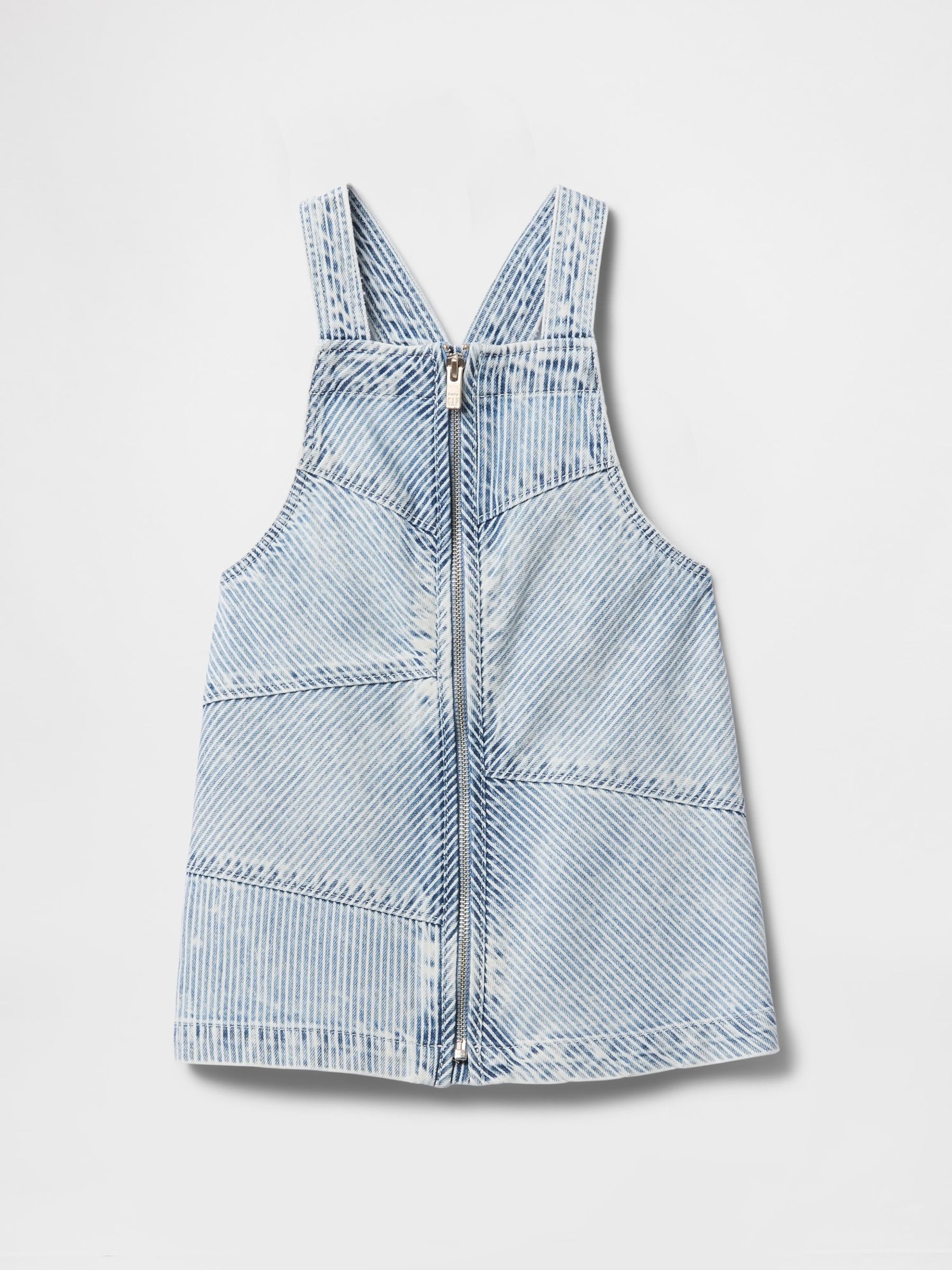Blue Cotton Striped Denim Pinafore Dress (6mths-5yrs) - Image 3 of 4