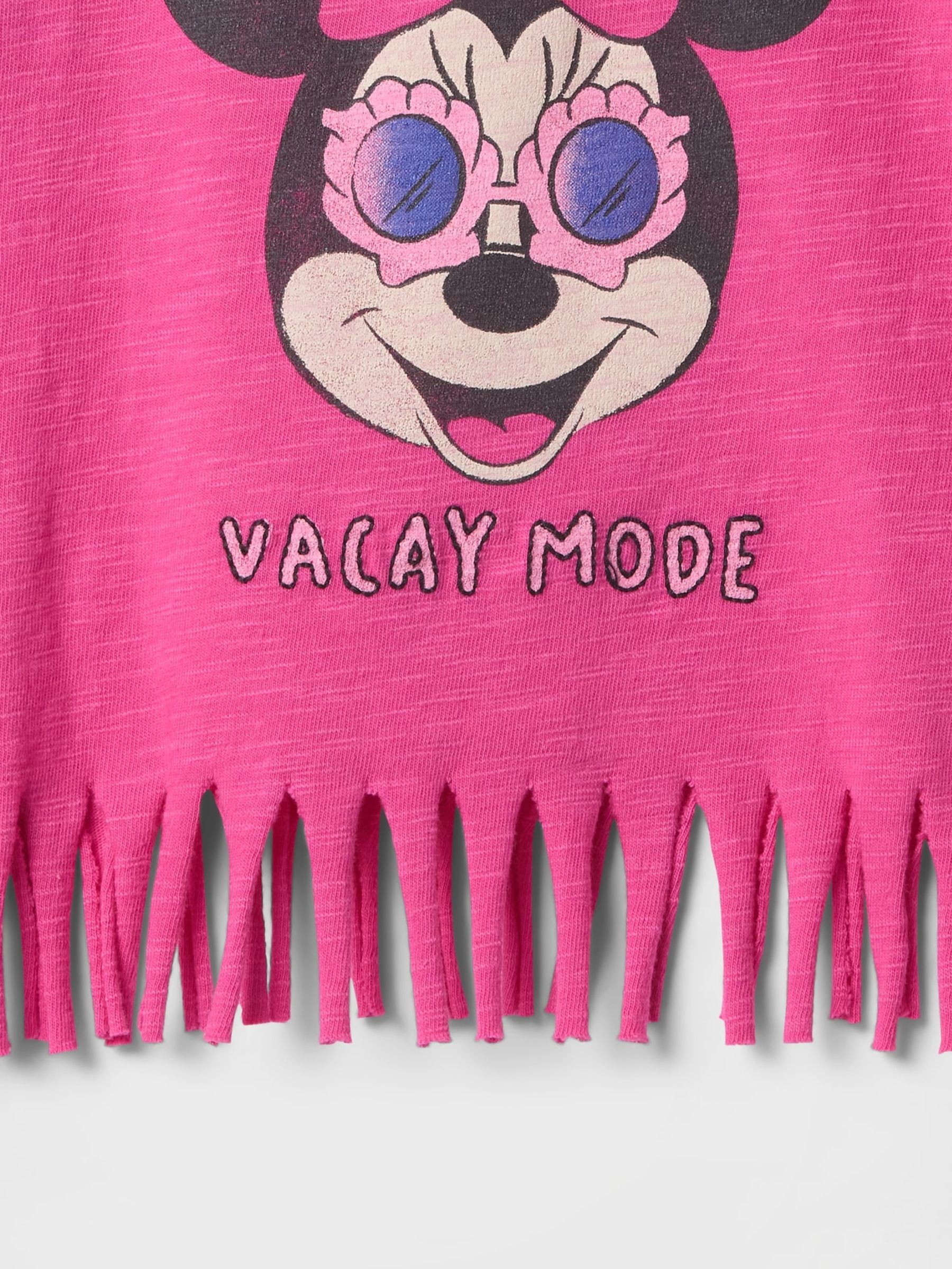 Pink Minnie Mouse Disney Short Sleeve Fringe T-Shirt (6mths-5yrs) - Image 3 of 3