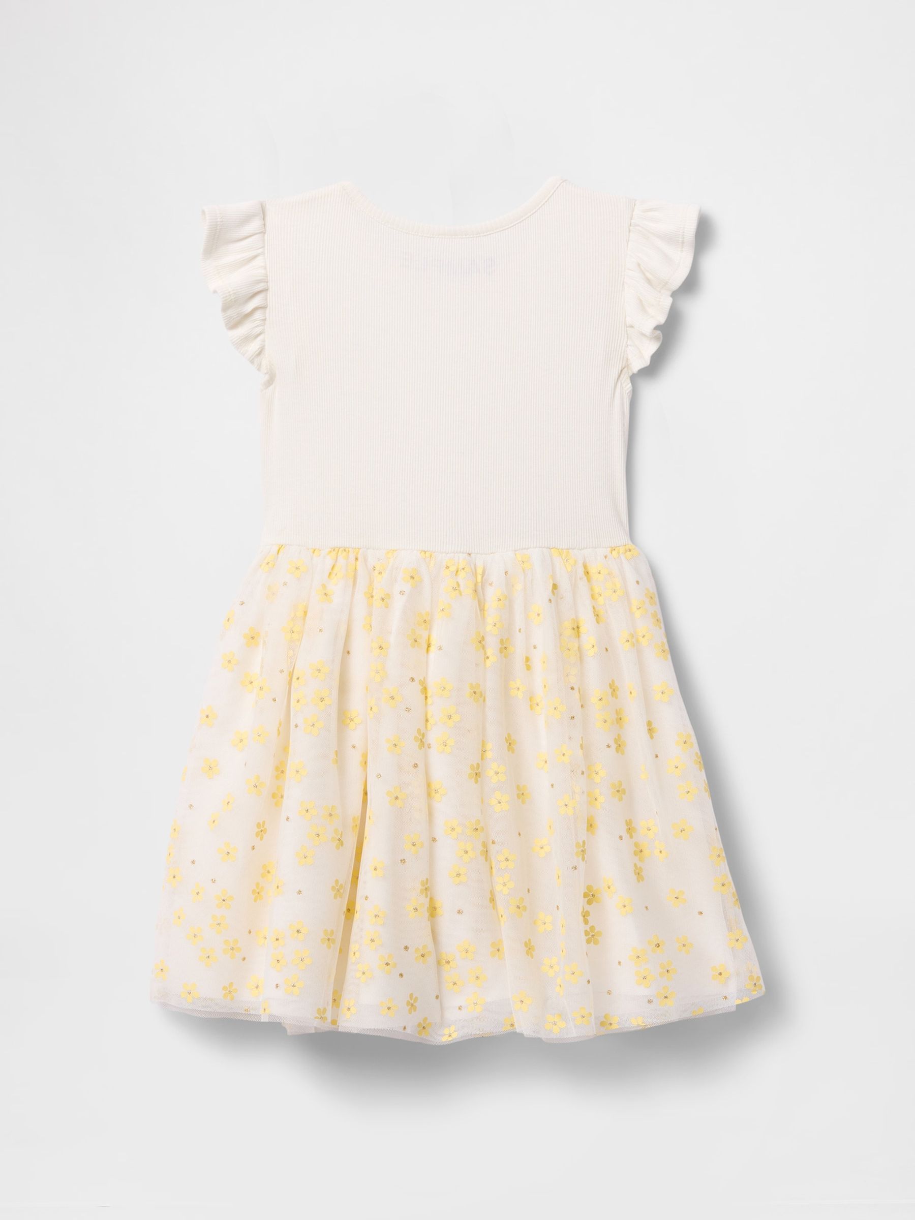 White 2 in 1 Flower Tulle Dress (6mths-5yrs) - Image 3 of 3