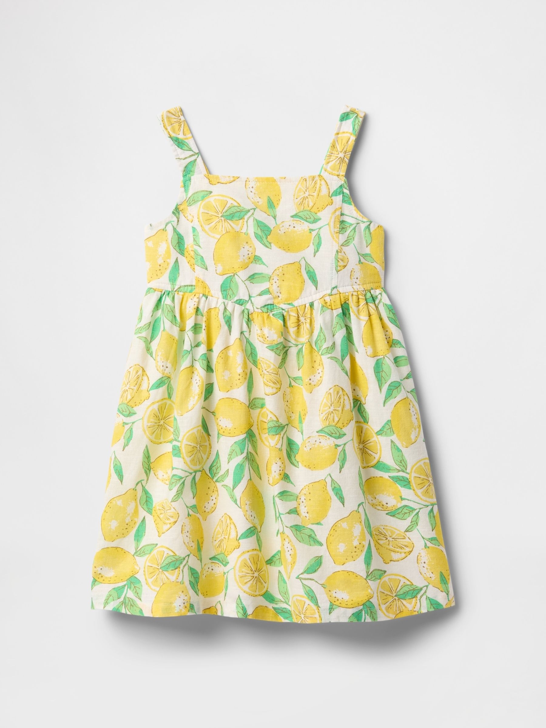 Yellow Linen-Cotton Lemon Dress (6mths-5yrs) - Image 2 of 3
