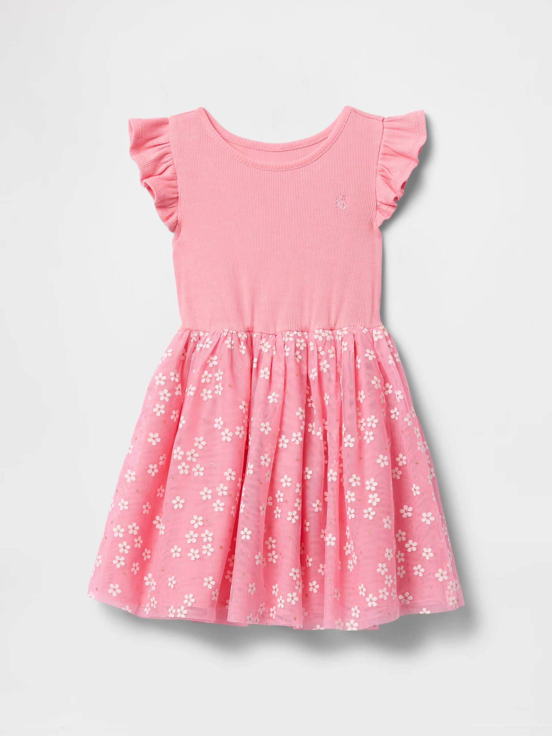 Pink 2 in 1 Flower Tulle Dress (6mths-5yrs) - Image 2 of 3