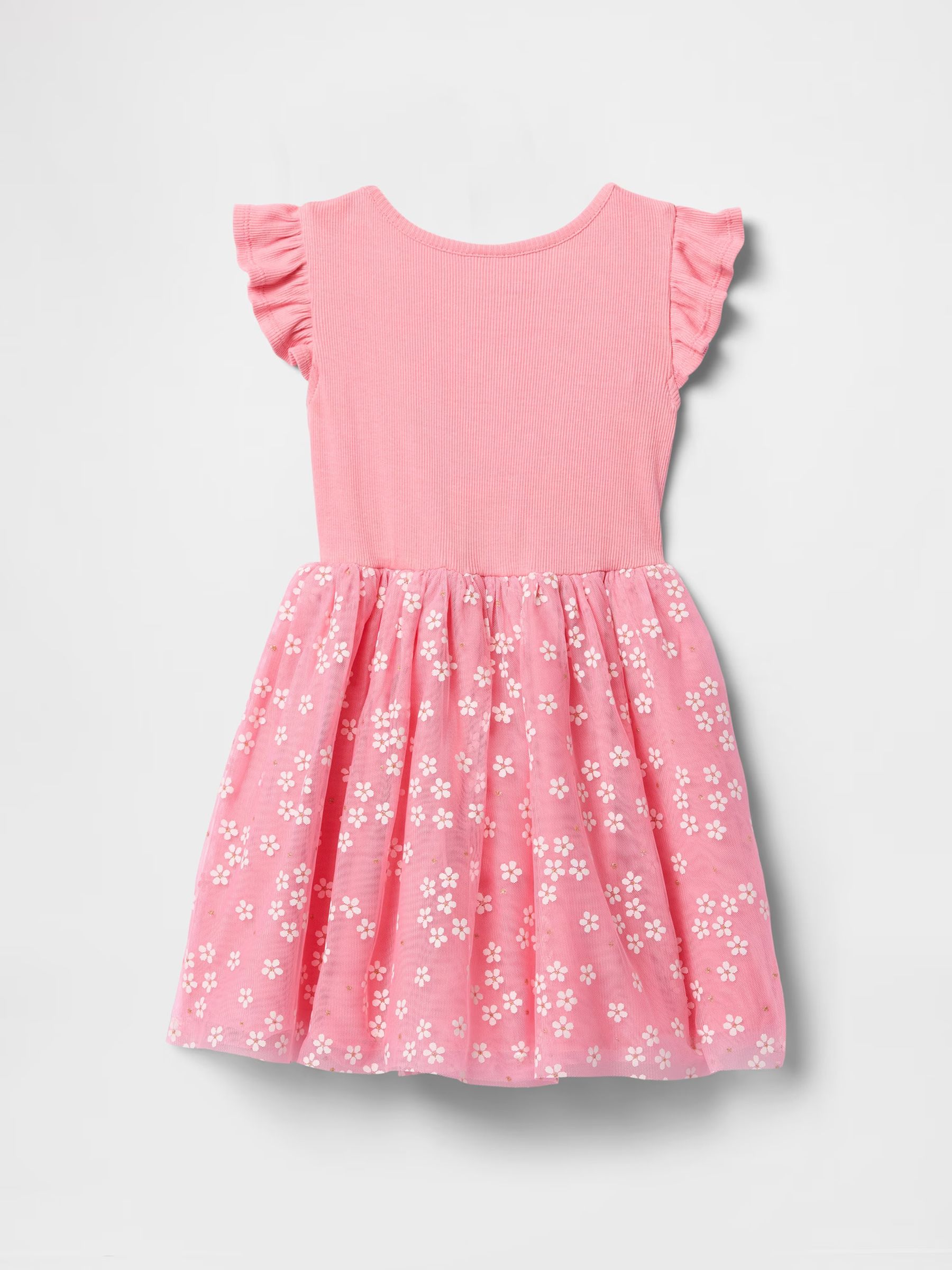 Pink 2 in 1 Flower Tulle Dress (6mths-5yrs) - Image 3 of 3
