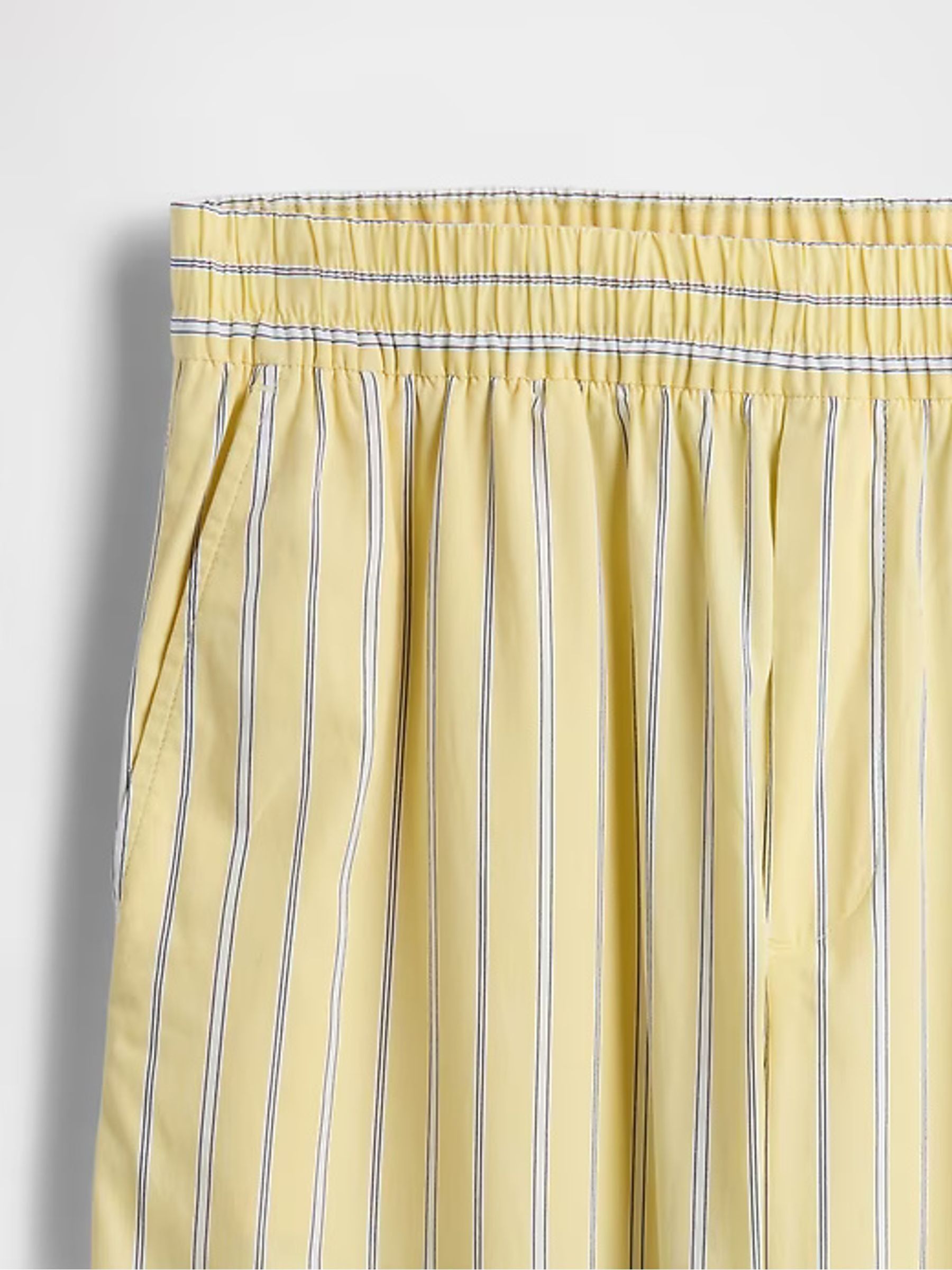 Yellow Cotton Poplin Striped Easy Wide-Leg Trousers - Image 9 of 9