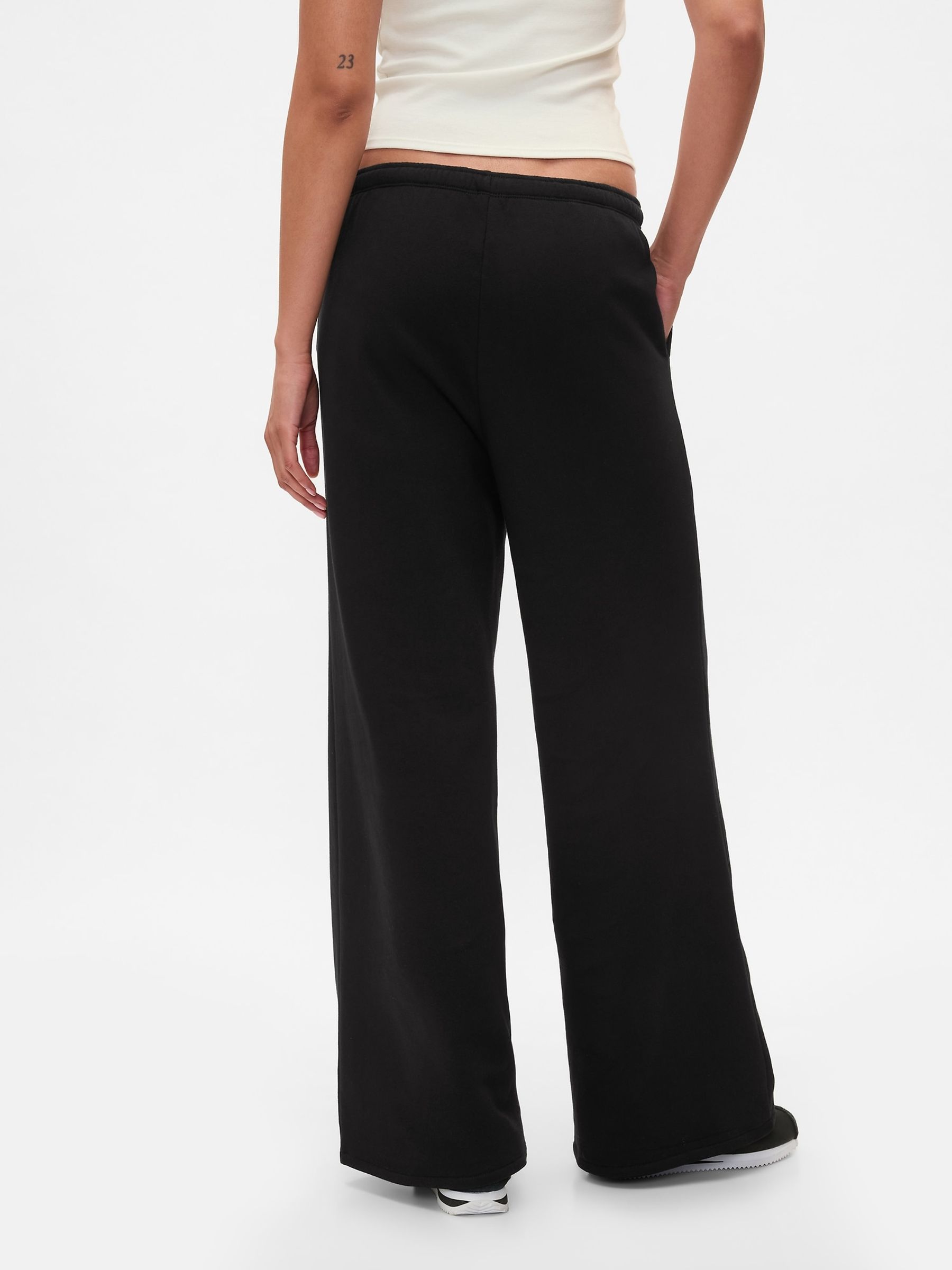 Black Vintage Soft Baggy Wide-Leg Joggers - Image 2 of 5