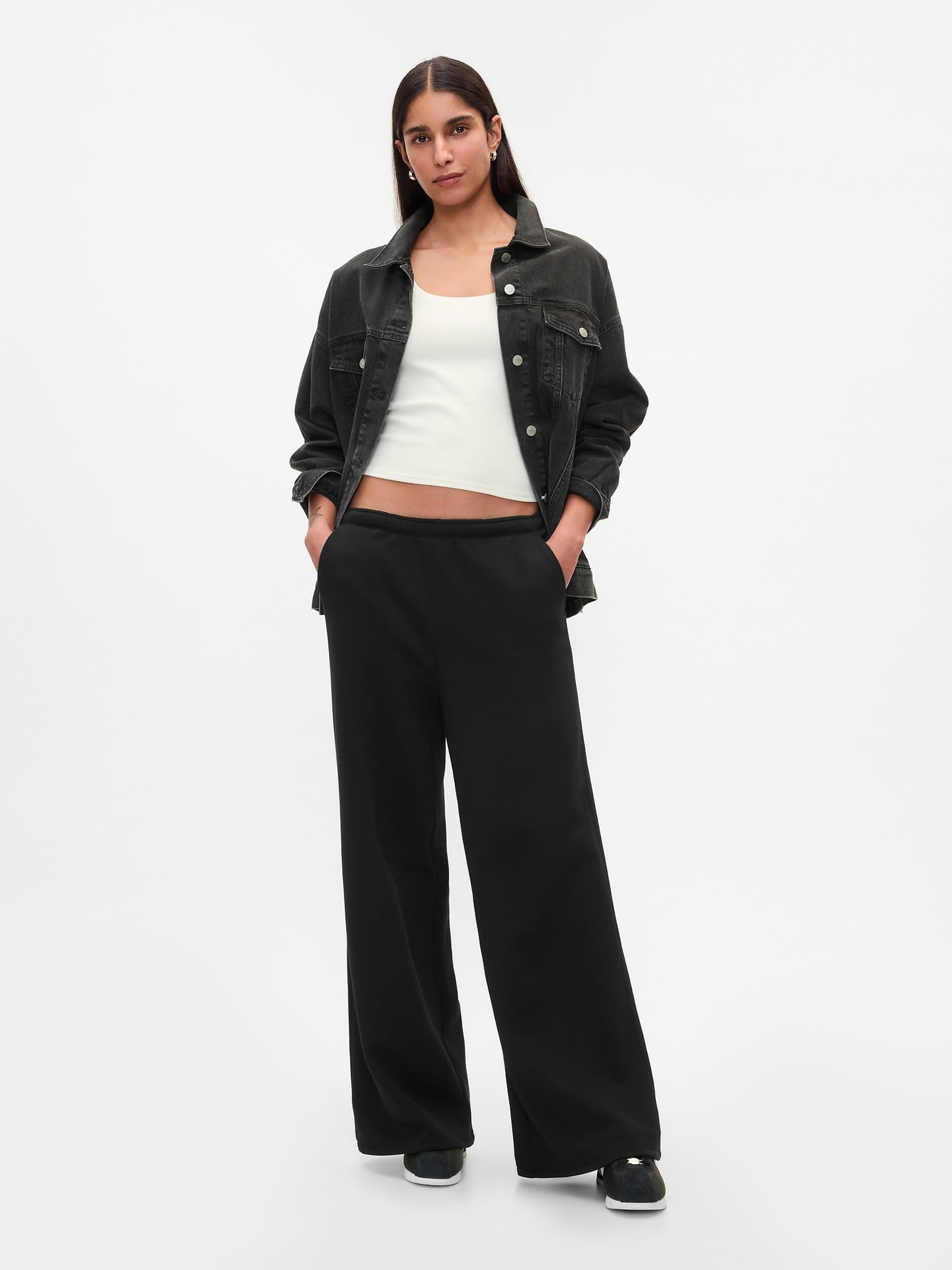 Black Vintage Soft Baggy Wide-Leg Joggers - Image 4 of 5