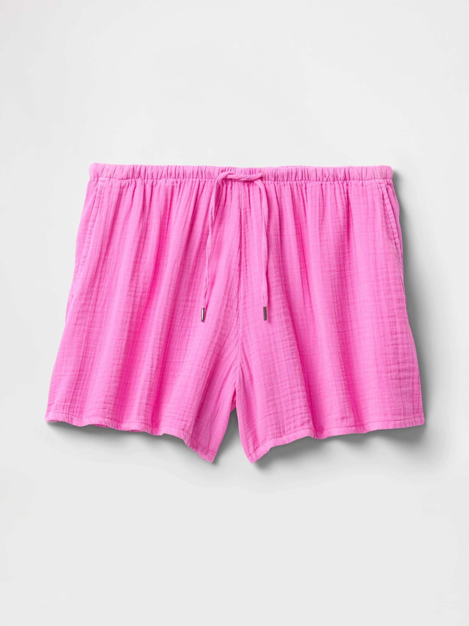 Pink 100% Cotton Crinkle Gauze Easy Shorts - Image 5 of 7