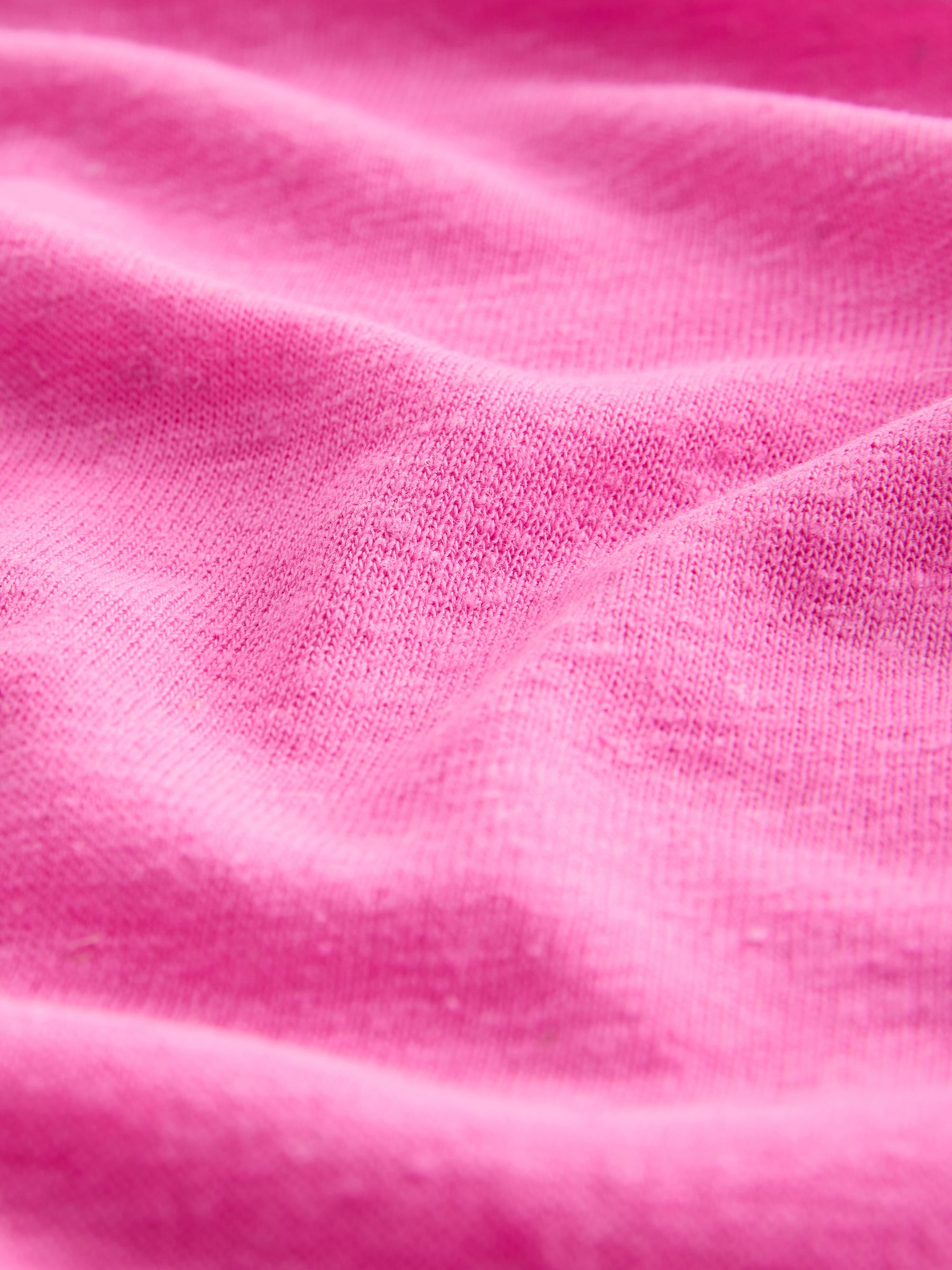 Pink Linen Blend Short Sleeve Scoop Neck T-Shirt - Image 4 of 4