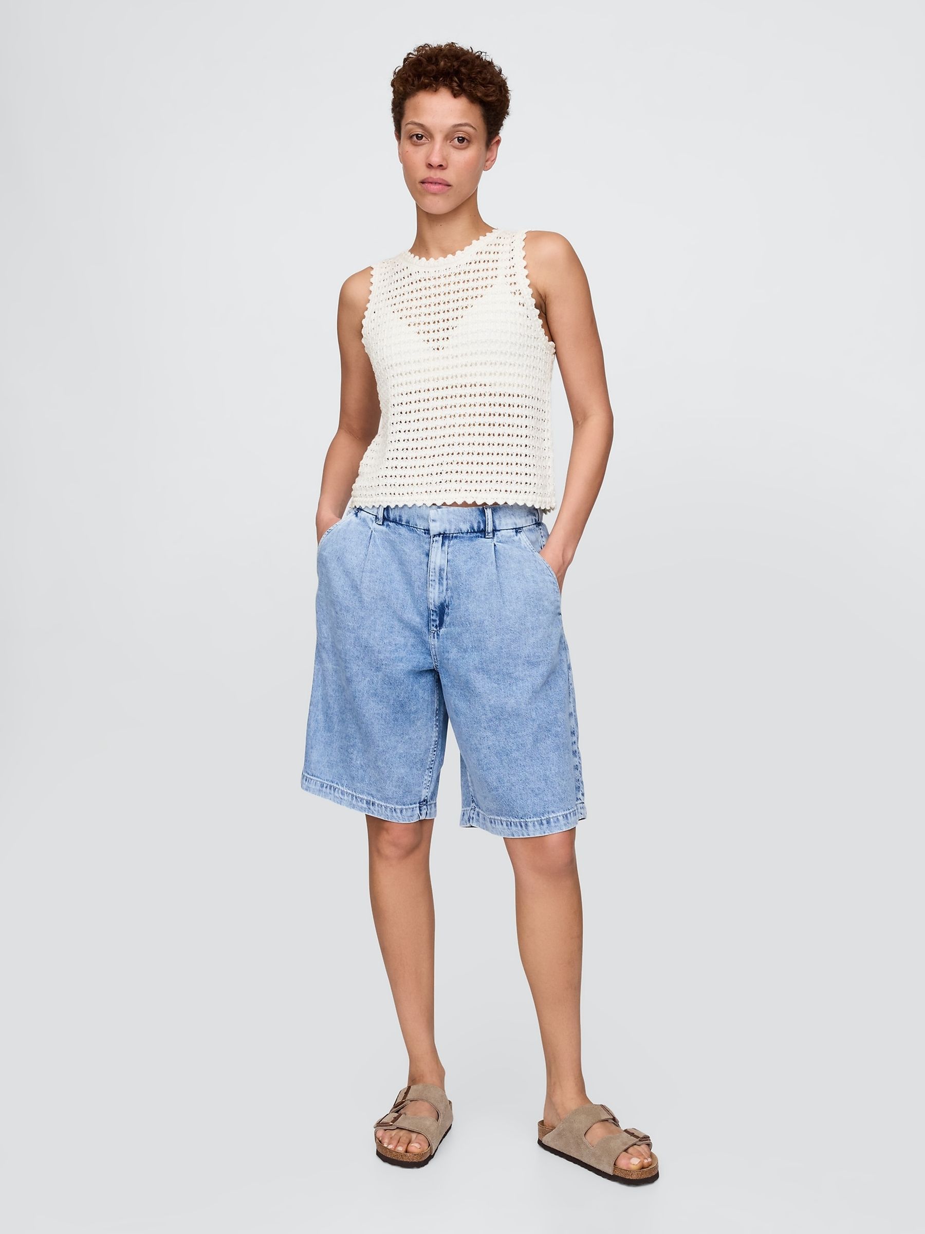 White 100% Cotton Crochet Vest - Image 3 of 5