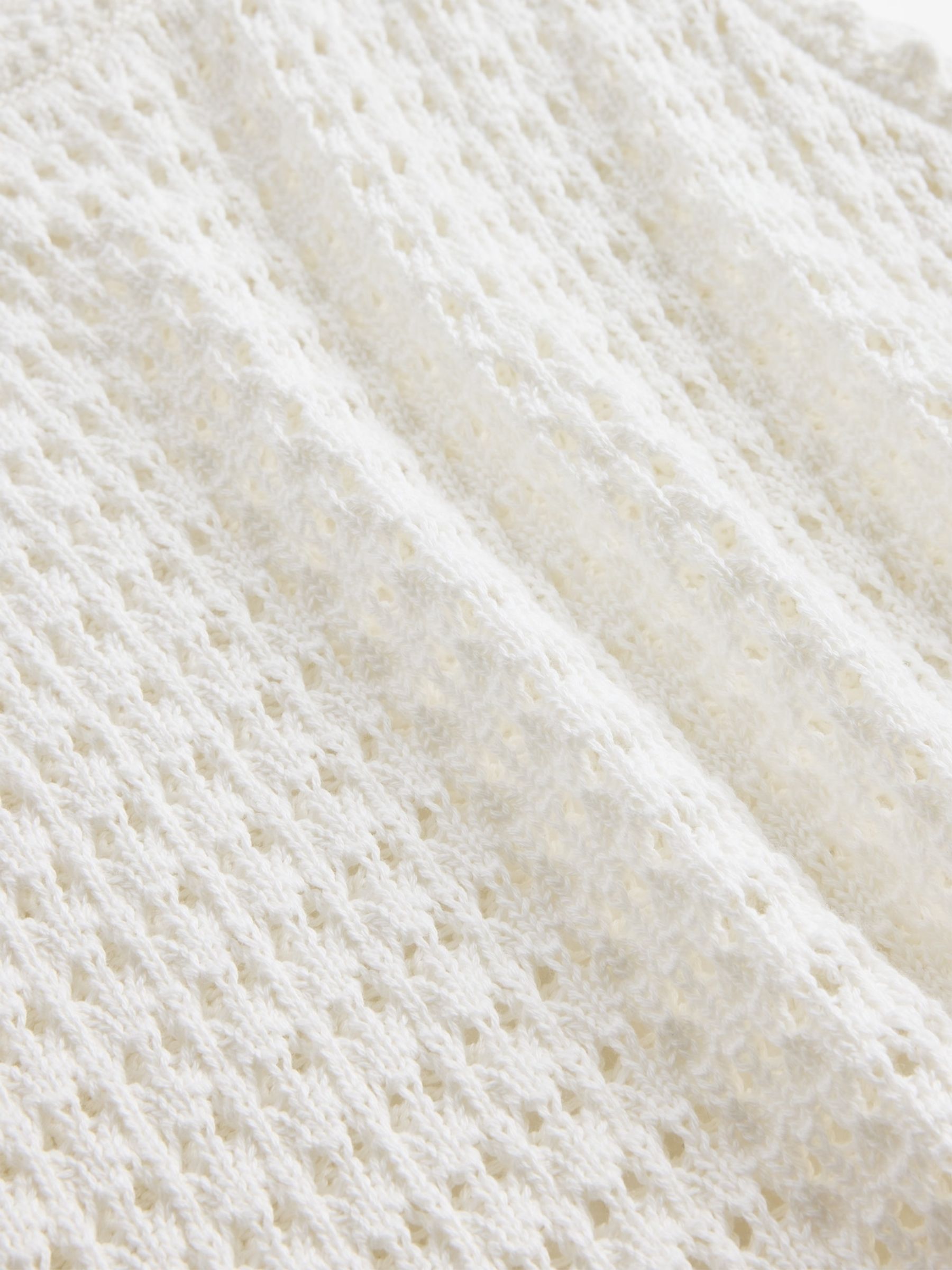 White 100% Cotton Crochet Vest - Image 5 of 5