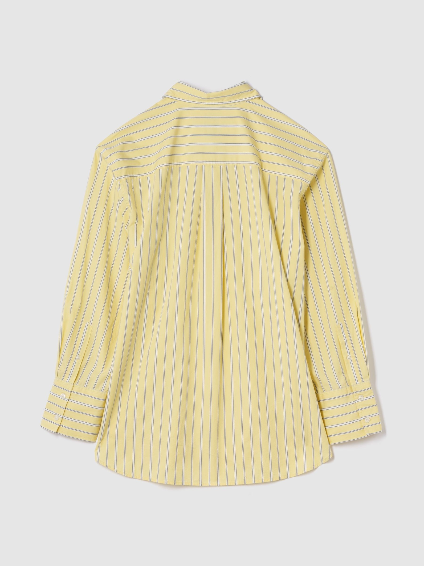Yellow Cotton Poplin Striped Oversized Shirt - Image 4 of 4