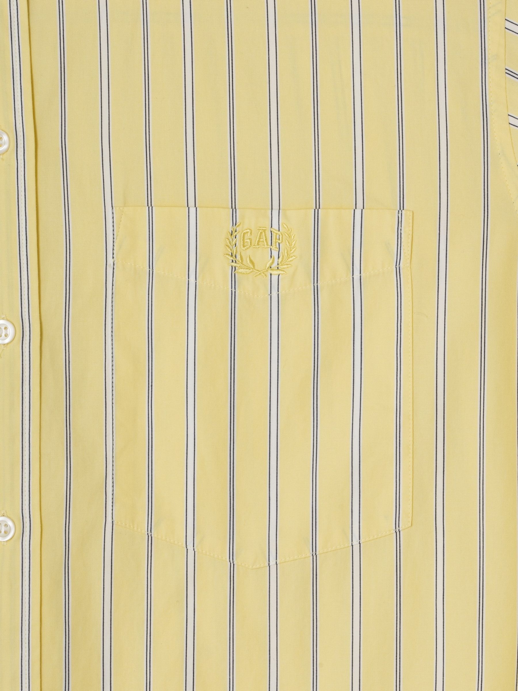 Yellow Cotton Poplin Striped Oversized Shirt - Image 7 of 7