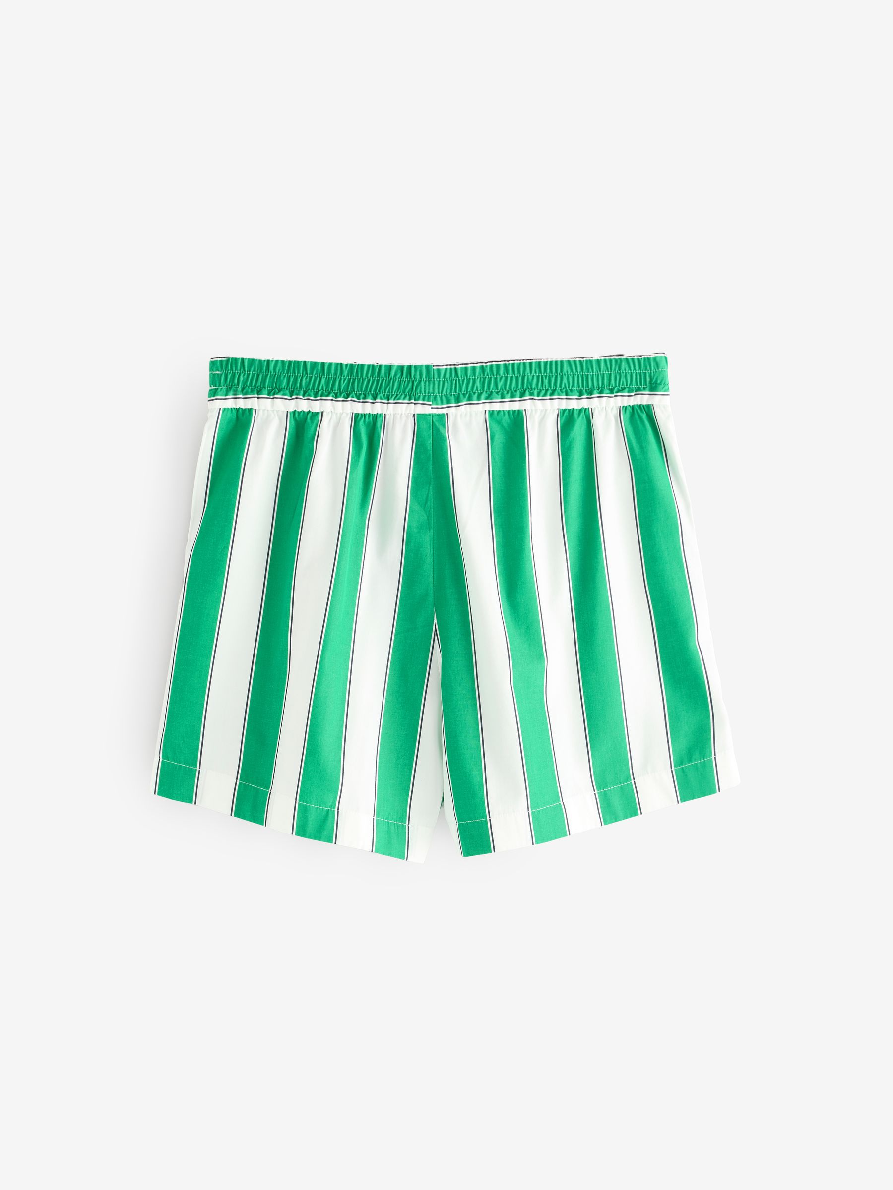 Green Cotton Poplin Striped Shorts - Image 7 of 9