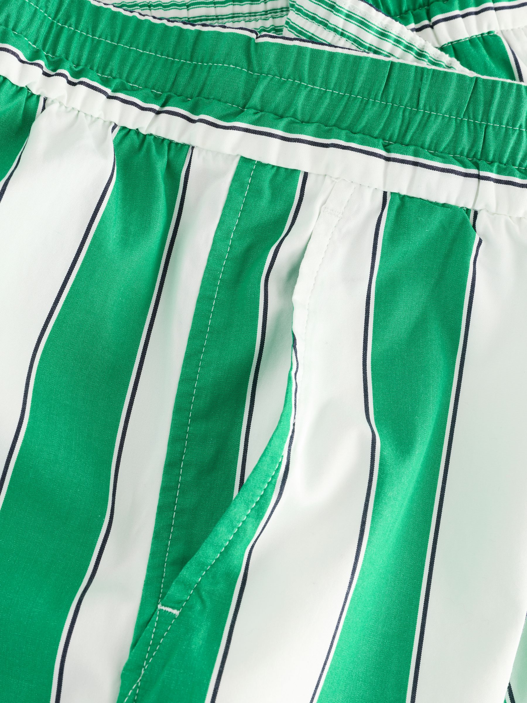 Green Cotton Poplin Striped Shorts - Image 8 of 9