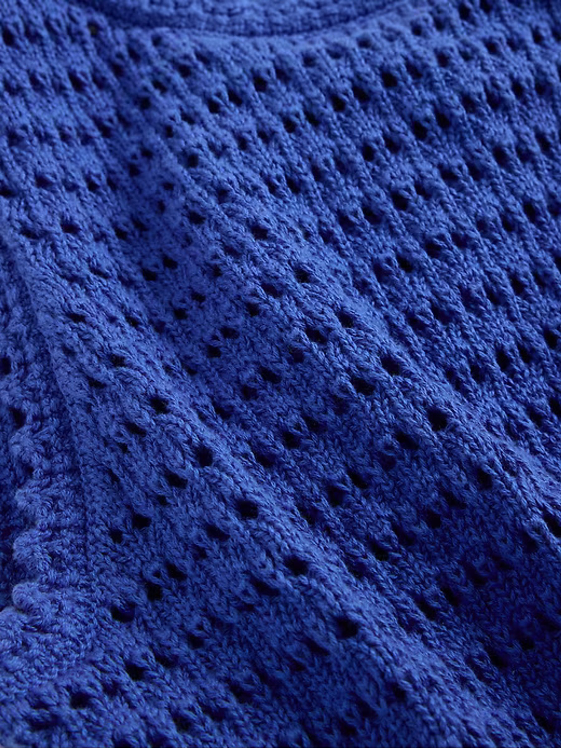 Blue Cotton Crochet Vest Top - Image 6 of 6