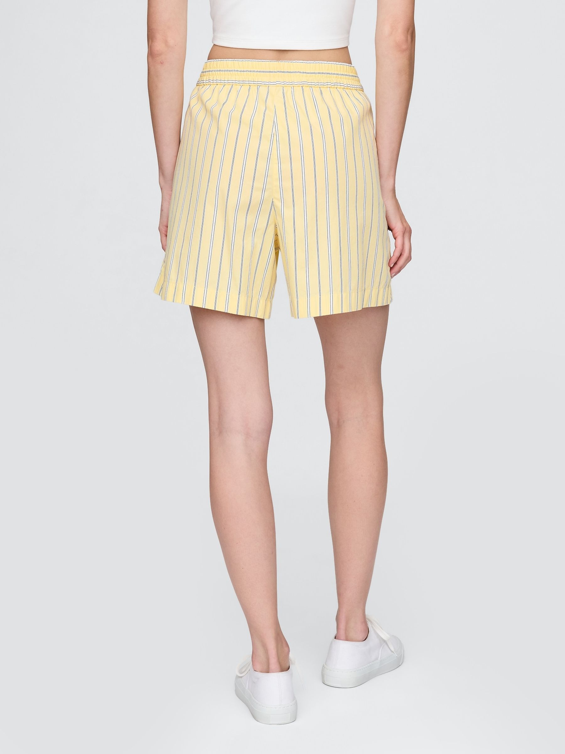 Yellow Cotton Poplin Striped Shorts - Image 2 of 9