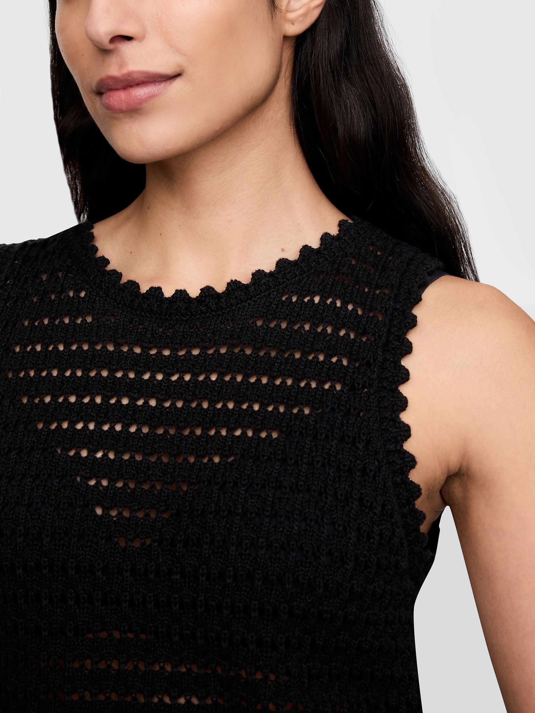 Black 100% Cotton Crochet Vest - Image 4 of 5