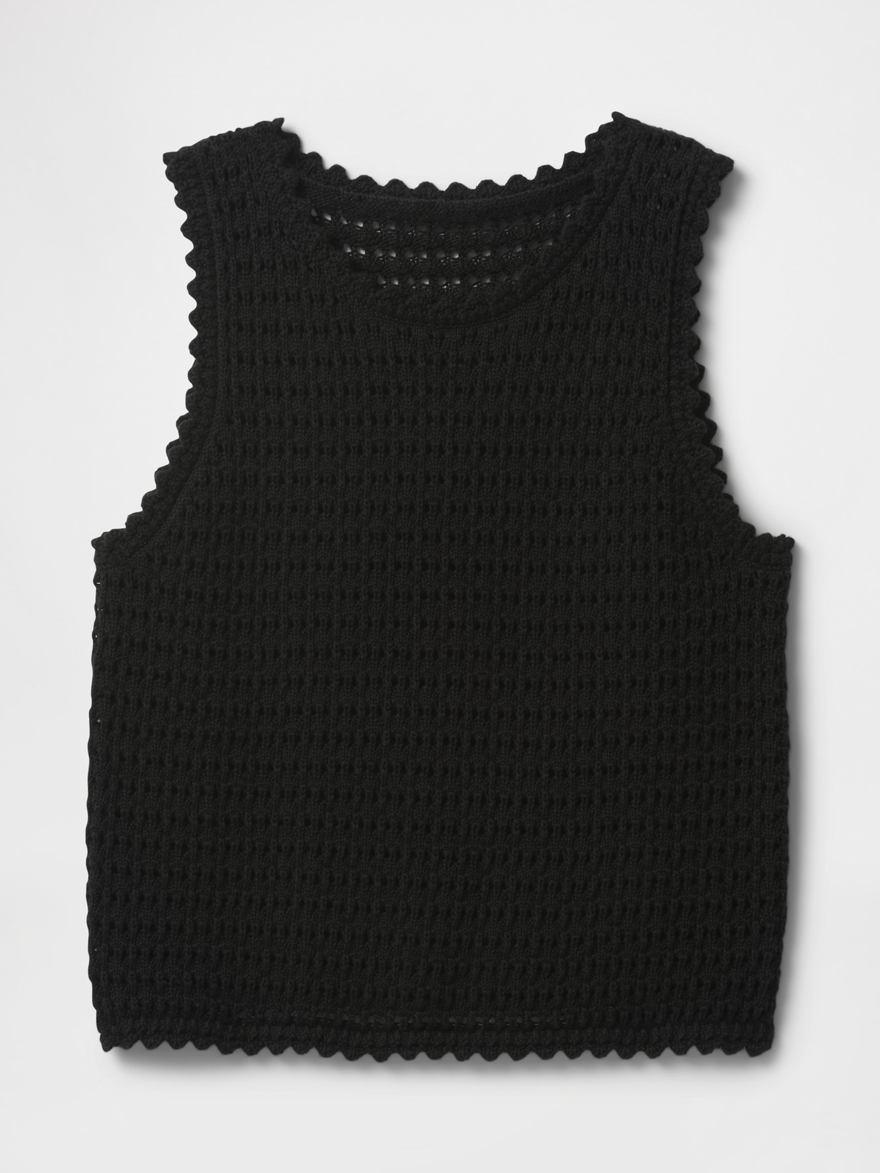 Black 100% Cotton Crochet Vest - Image 5 of 5