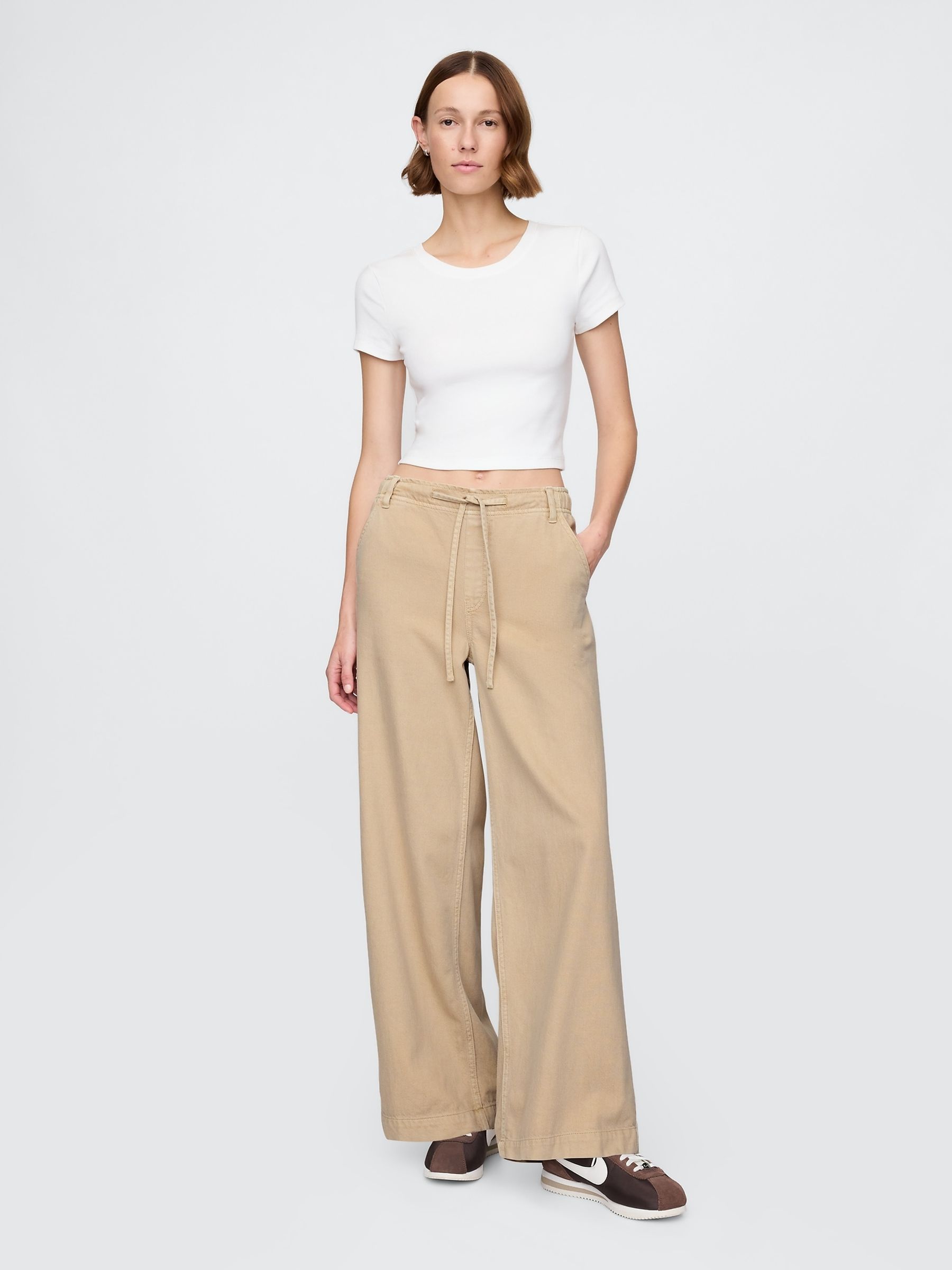 Beige Mid Rise UltraSoft Easy Baggy Jeans - Image 3 of 5