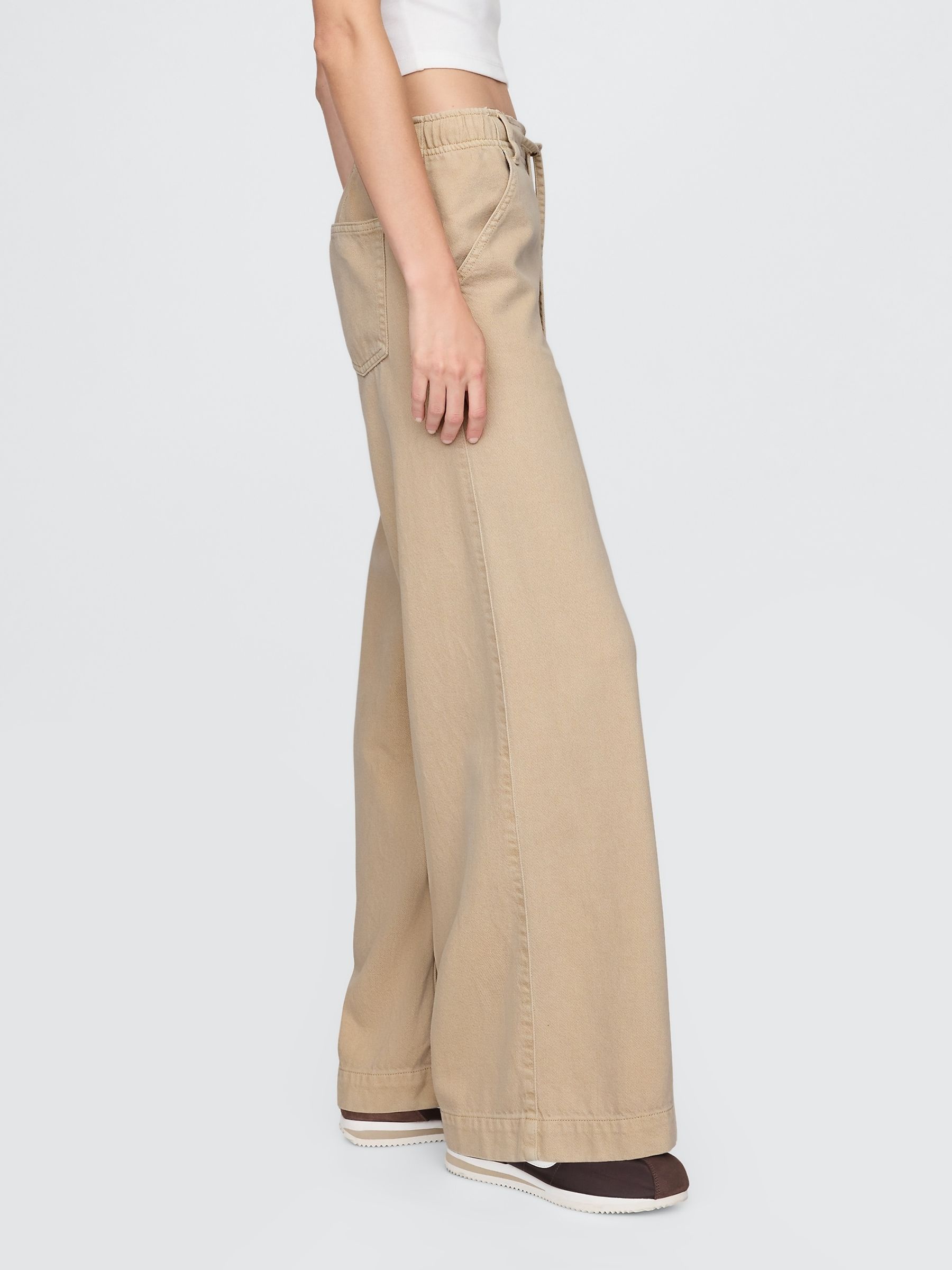 Beige Mid Rise UltraSoft Easy Baggy Jeans - Image 4 of 5