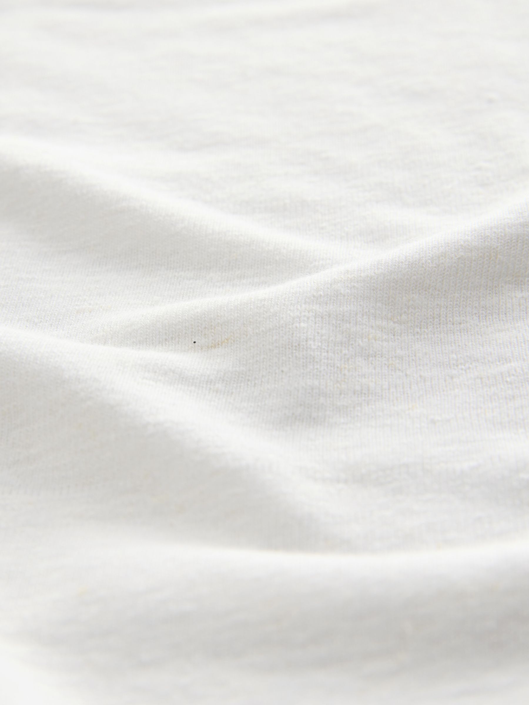 White Linen Blend Short Sleeve Scoop Neck T-Shirt - Image 7 of 7