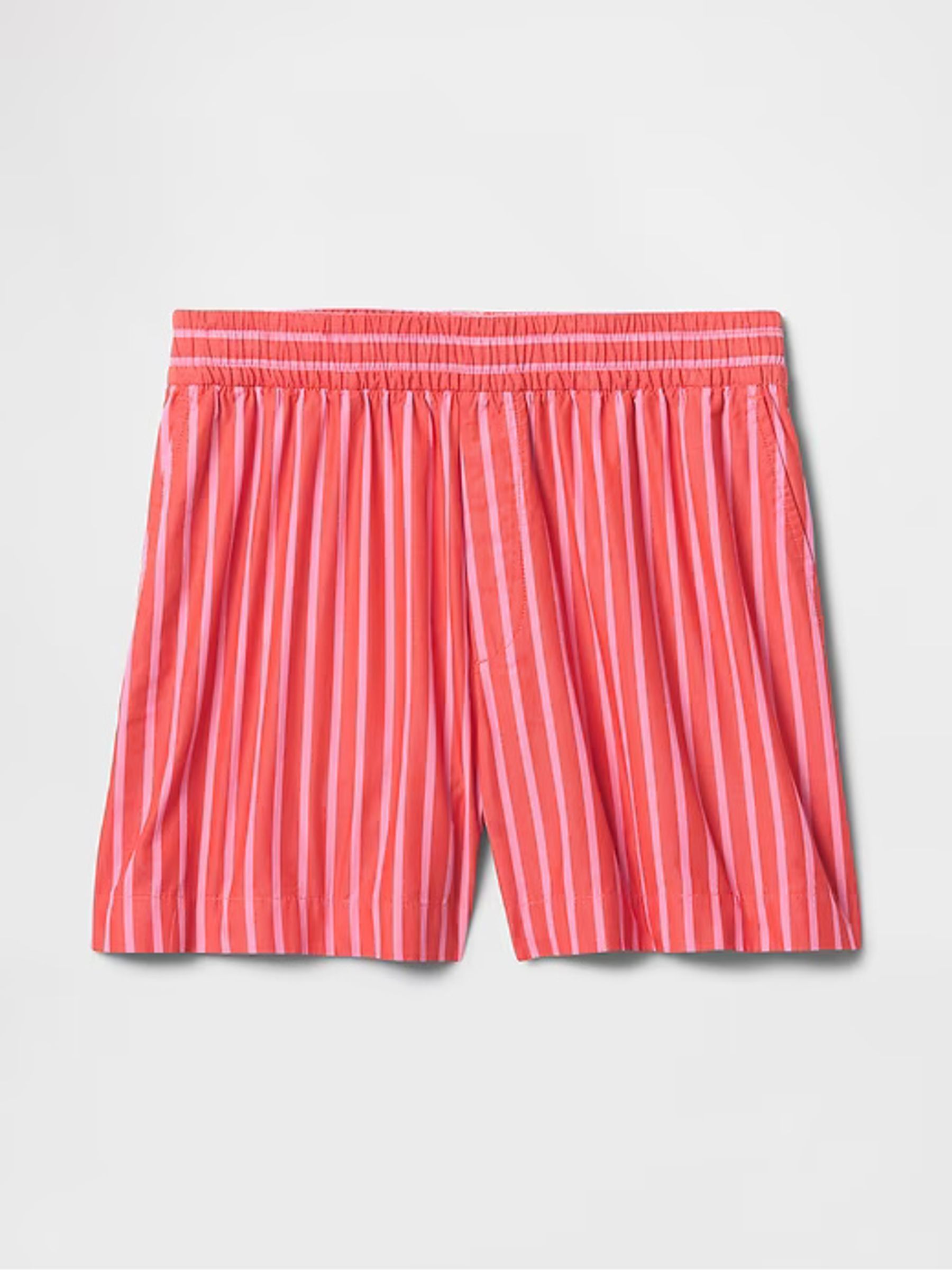 Red Cotton Poplin Striped Shorts - Image 7 of 7