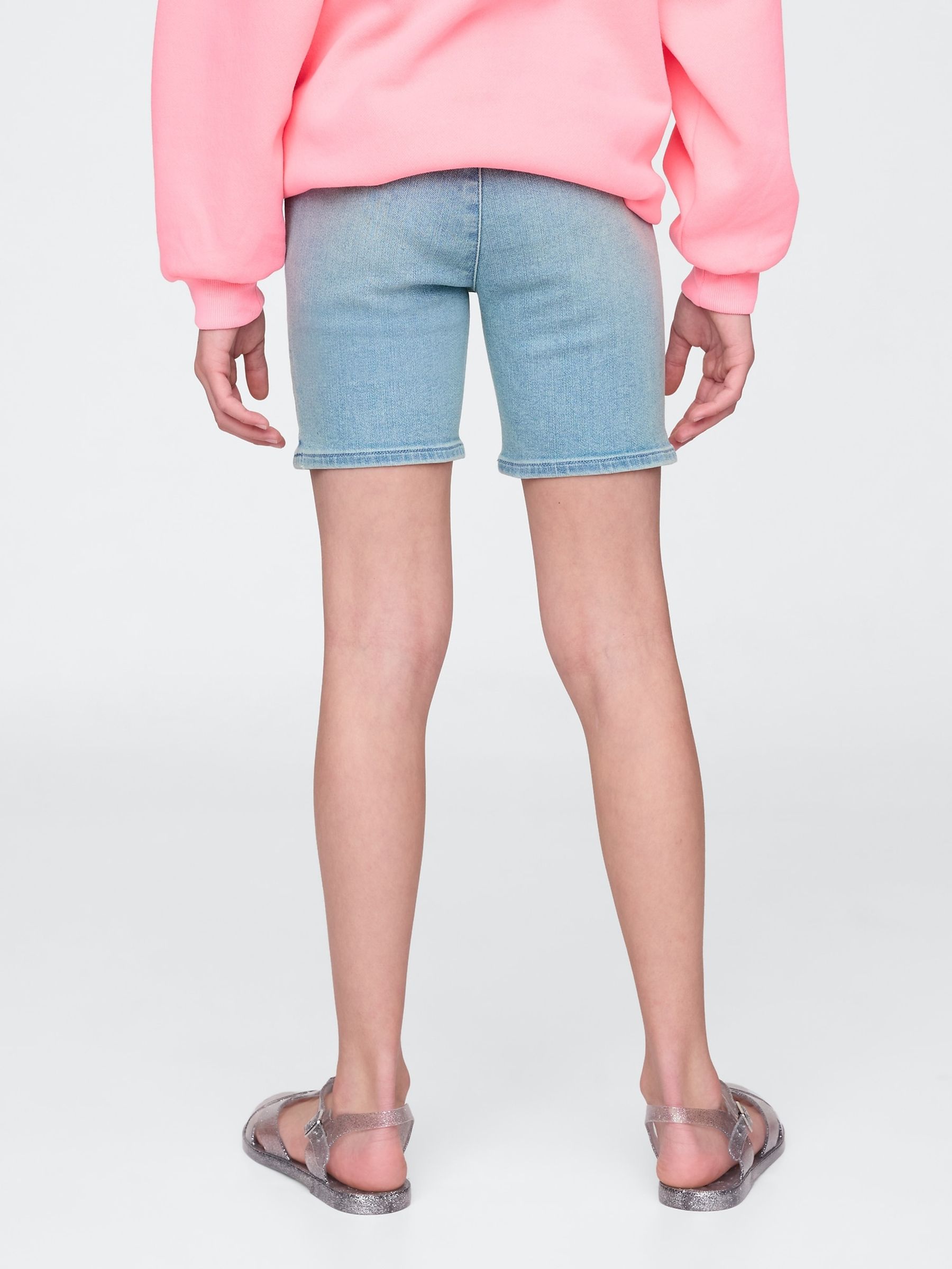 Blue Denim Bike Shorts - Image 2 of 5