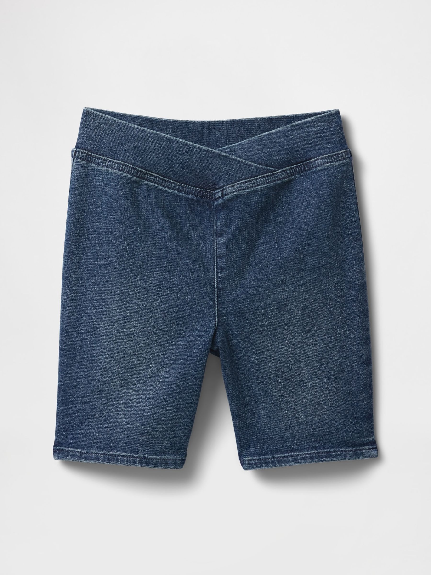 Dark Blue Denim Bike Shorts - Image 4 of 5