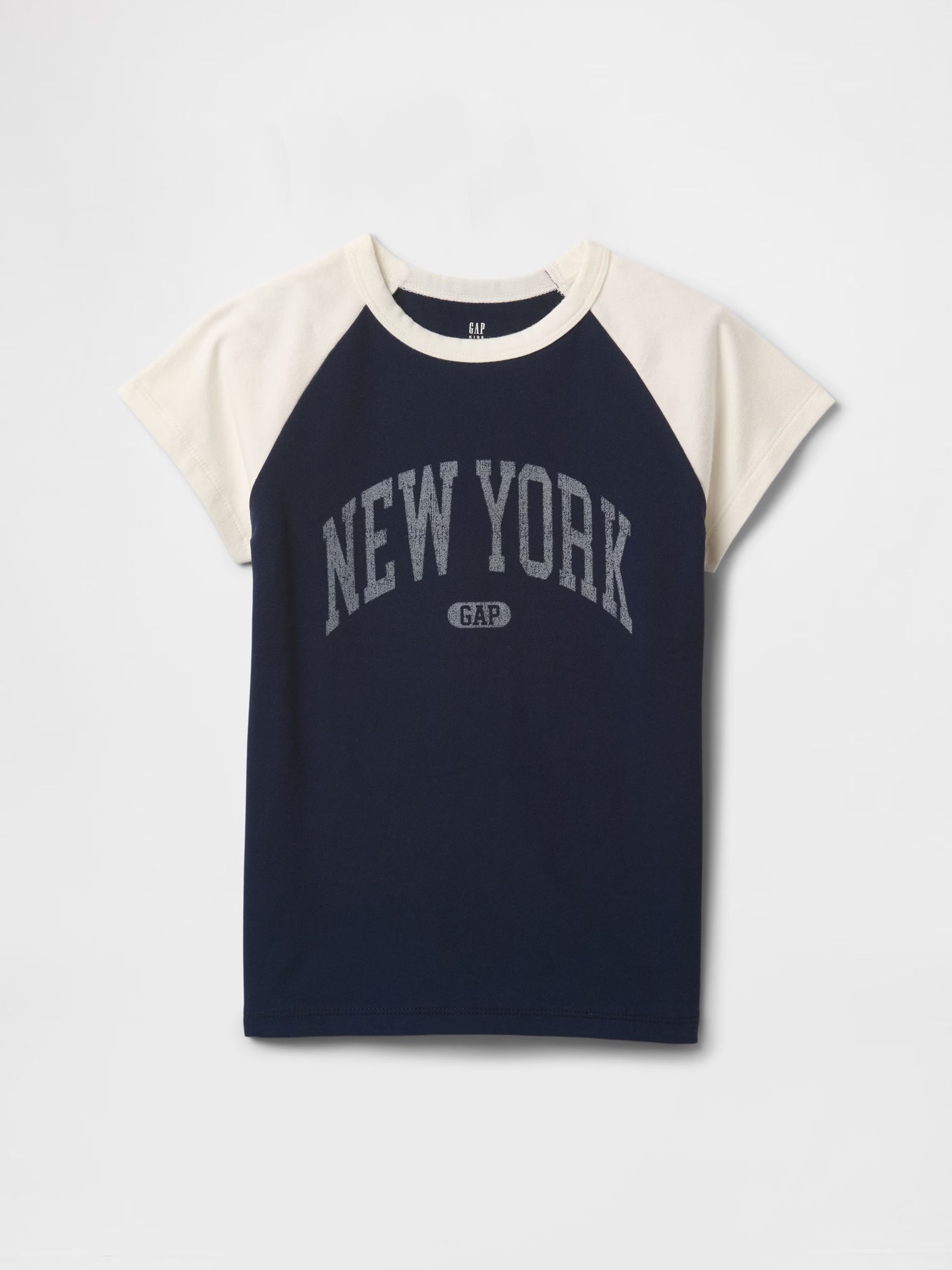 Navy Blue New York Logo Raglan T-Shirt (4-13yrs) - Image 4 of 4