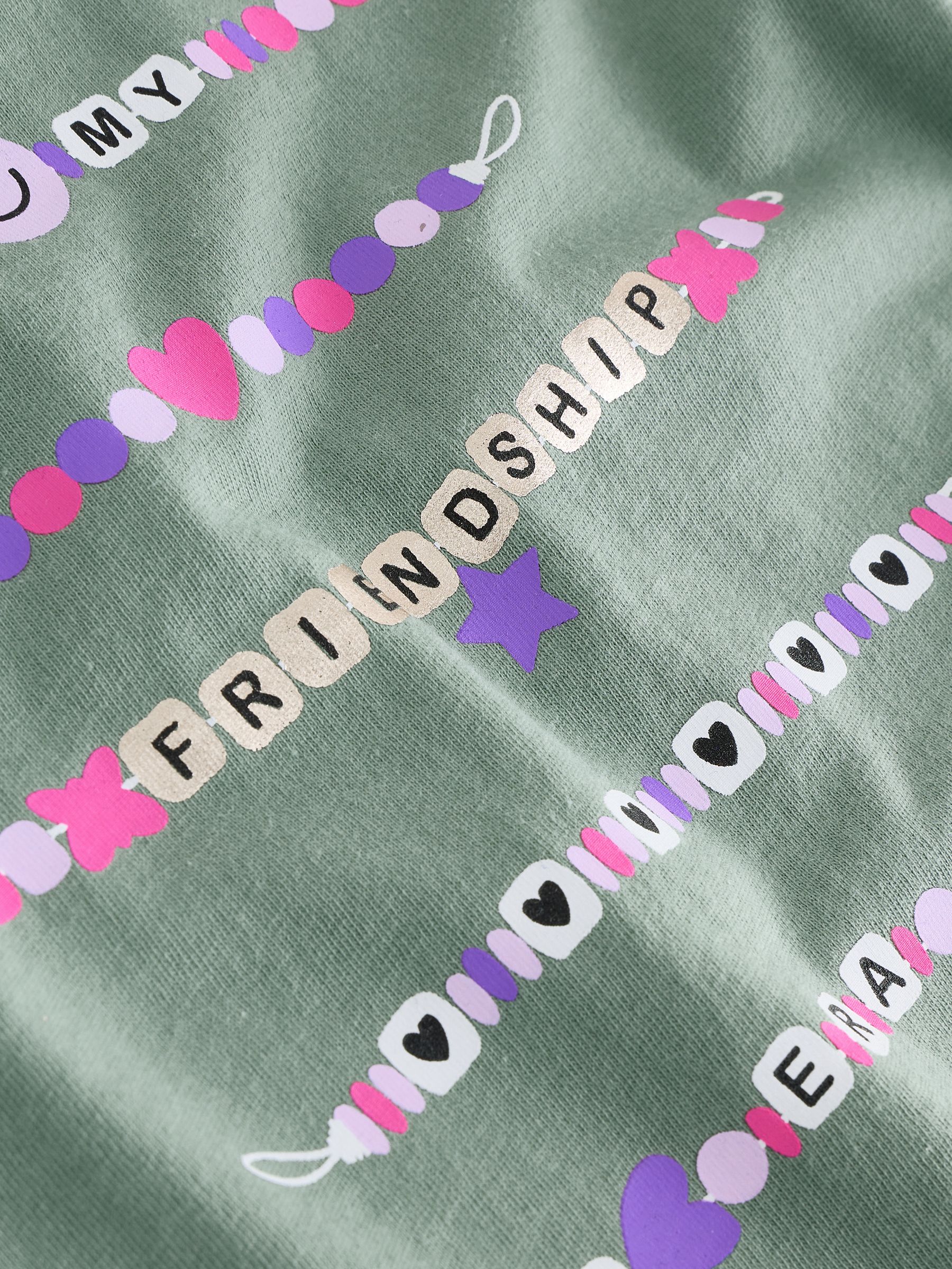 Green Friendship Bracelet Short Sleeve Crew Neck Graphic T-Shirt (4-13yrs) - Image 4 of 4