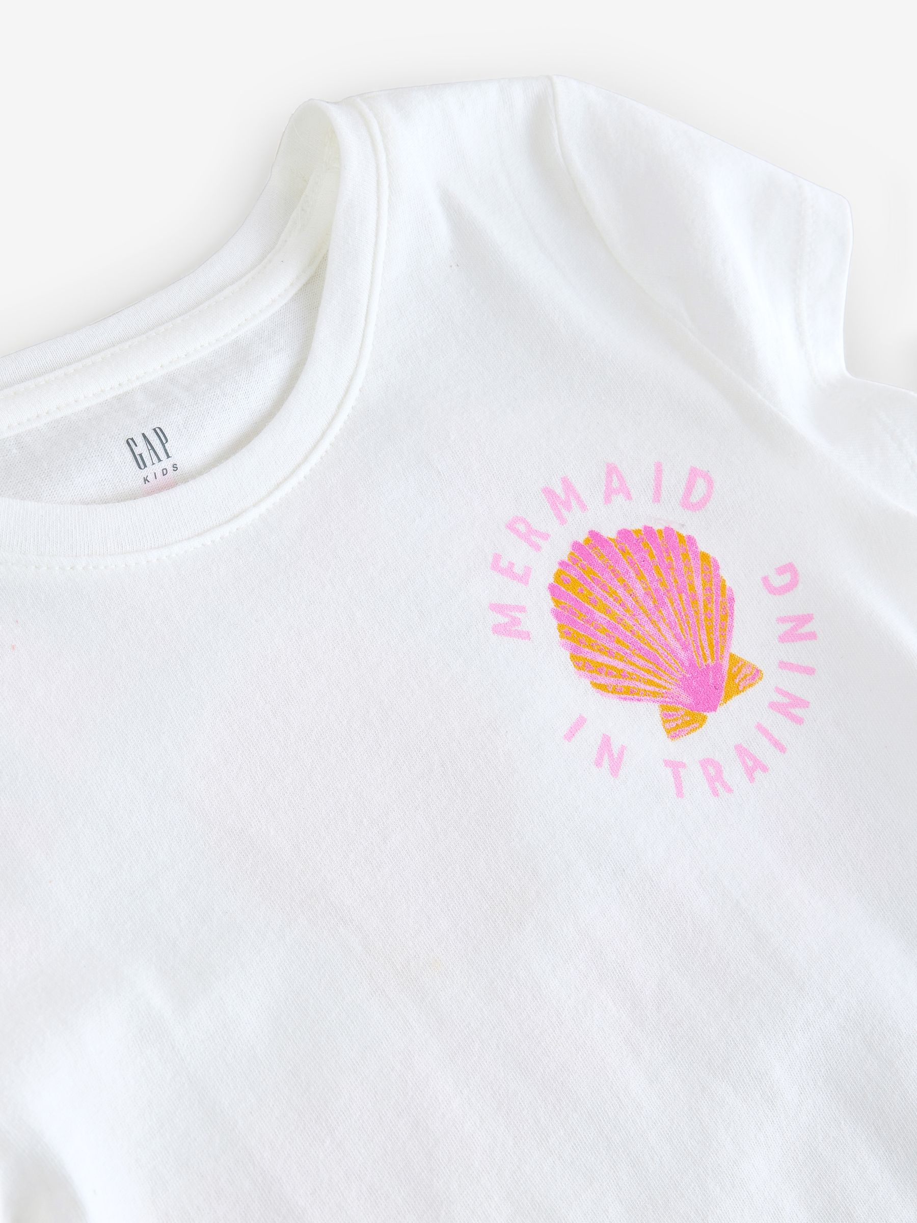White Shell Logo Short Sleeve Crew Neck T-Shirt - Image 3 of 4