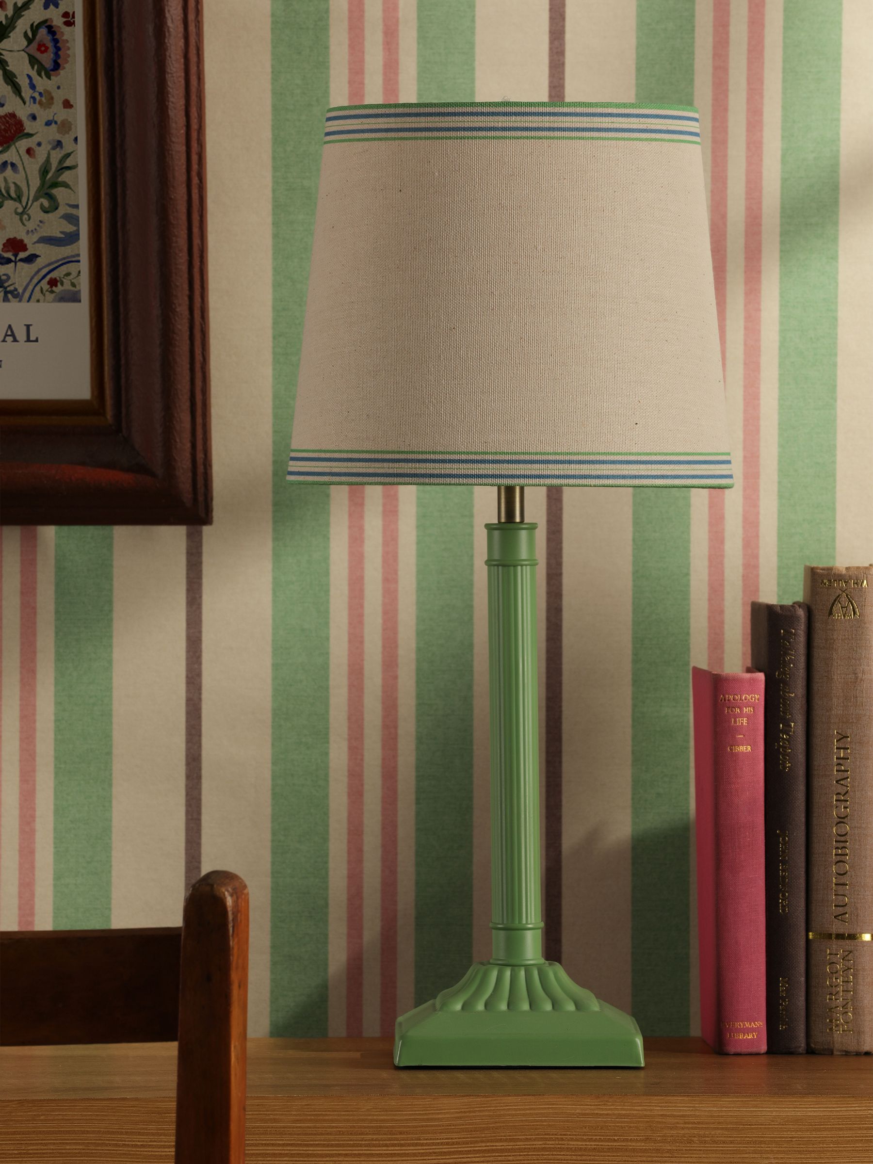 Green Buscot Square Base Table Lamp with Shade - Image 2 of 6 Green Buscot Square Base Table Lamp with Shade - Image 2 of 6
