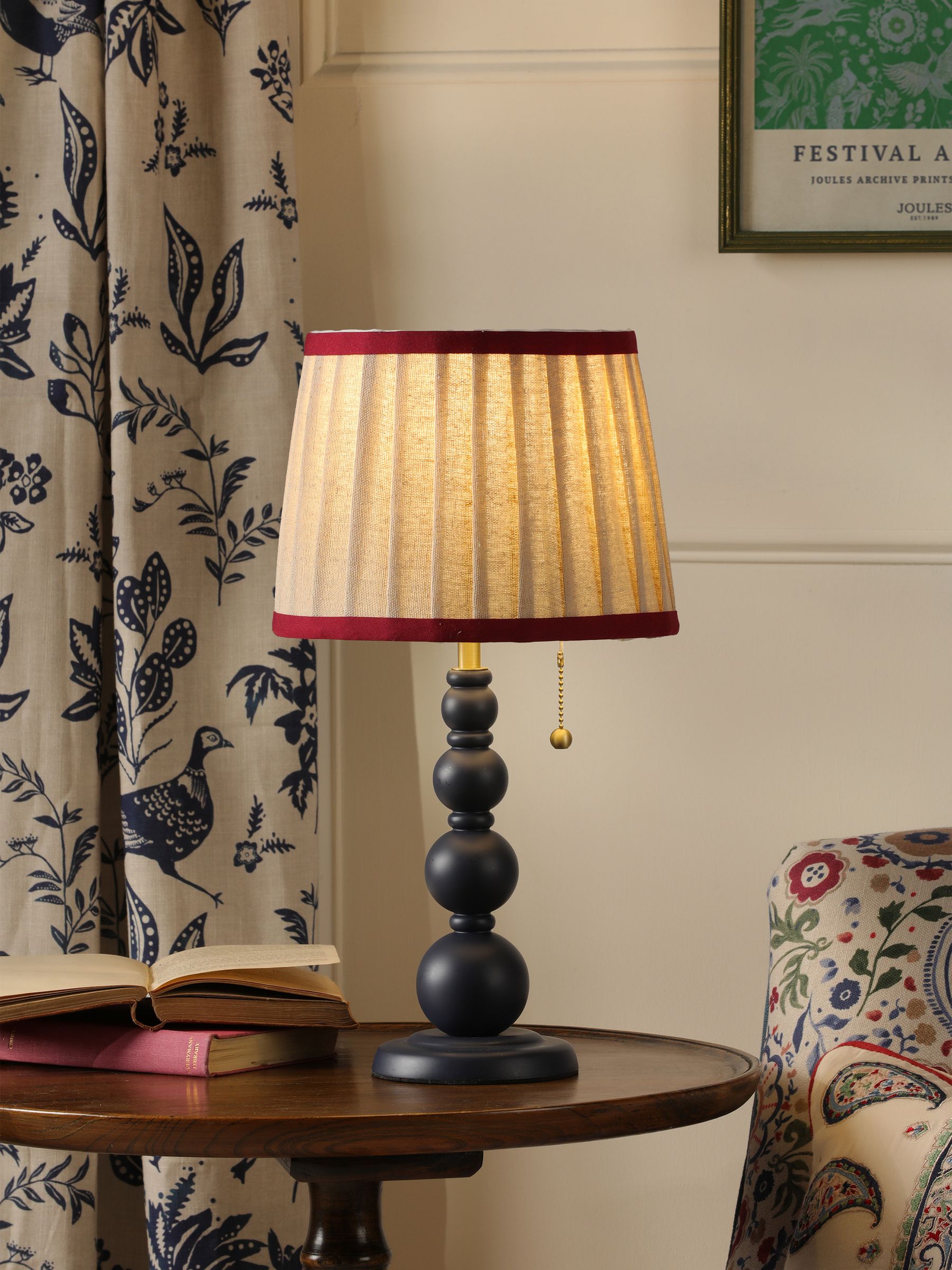 Navy Harewood Table Lamp - Image 1 of 8