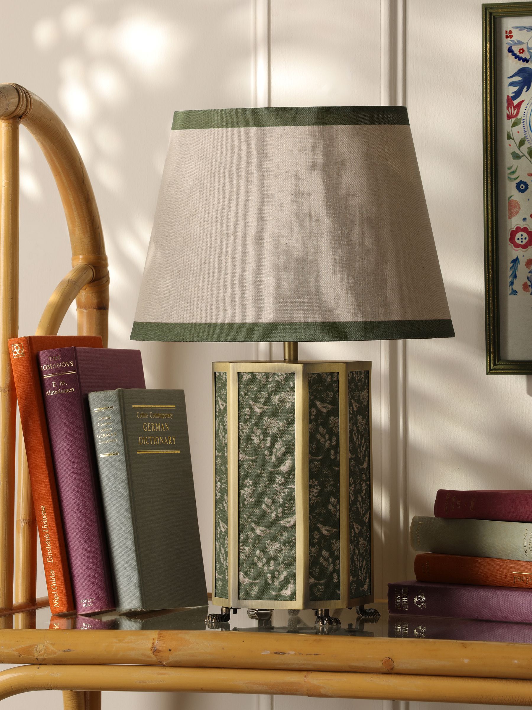 Green Helmingham Antique Brass Claw Foot Table Lamp - Image 2 of 7
