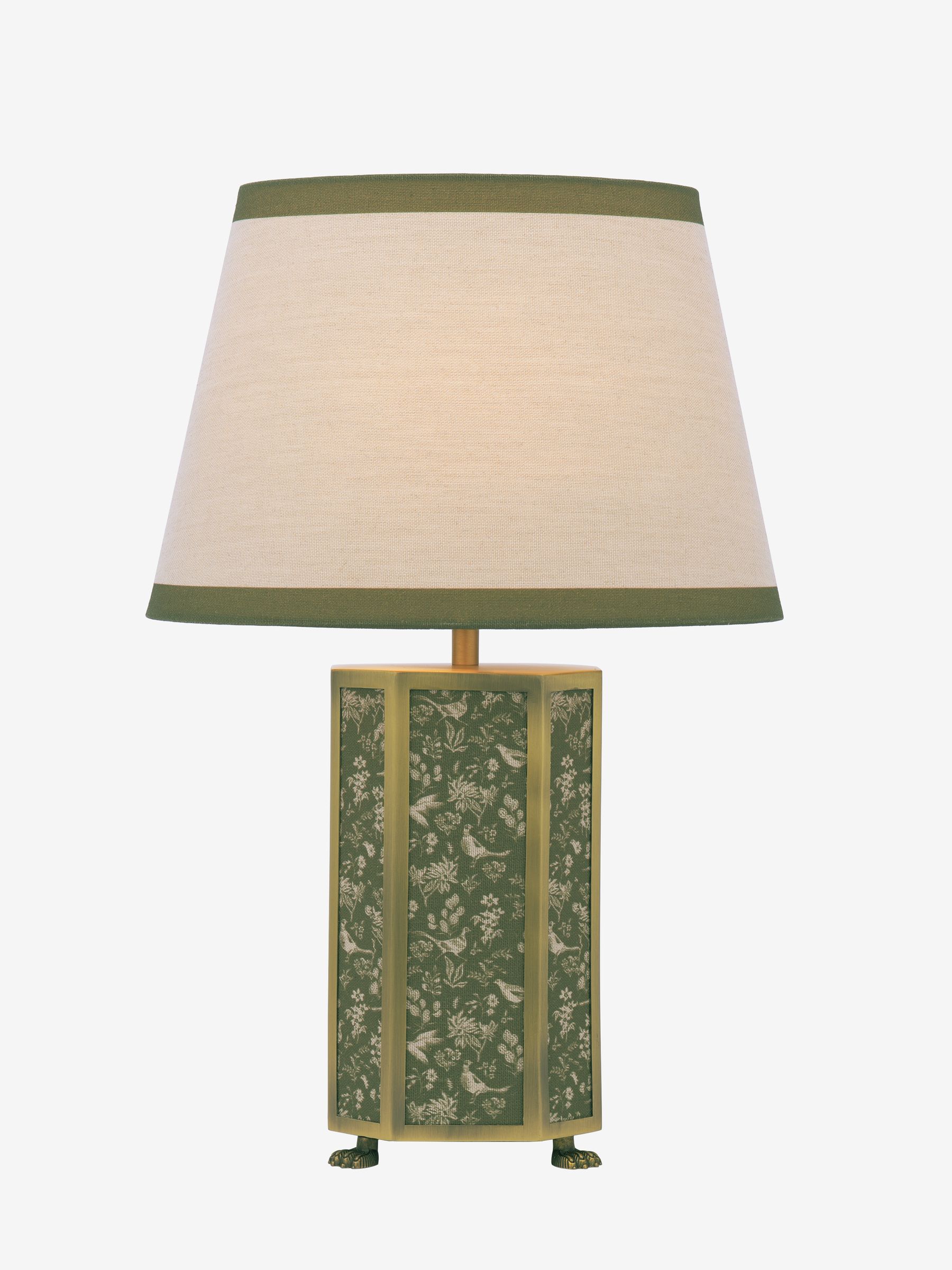 Green Helmingham Antique Brass Claw Foot Table Lamp - Image 7 of 7