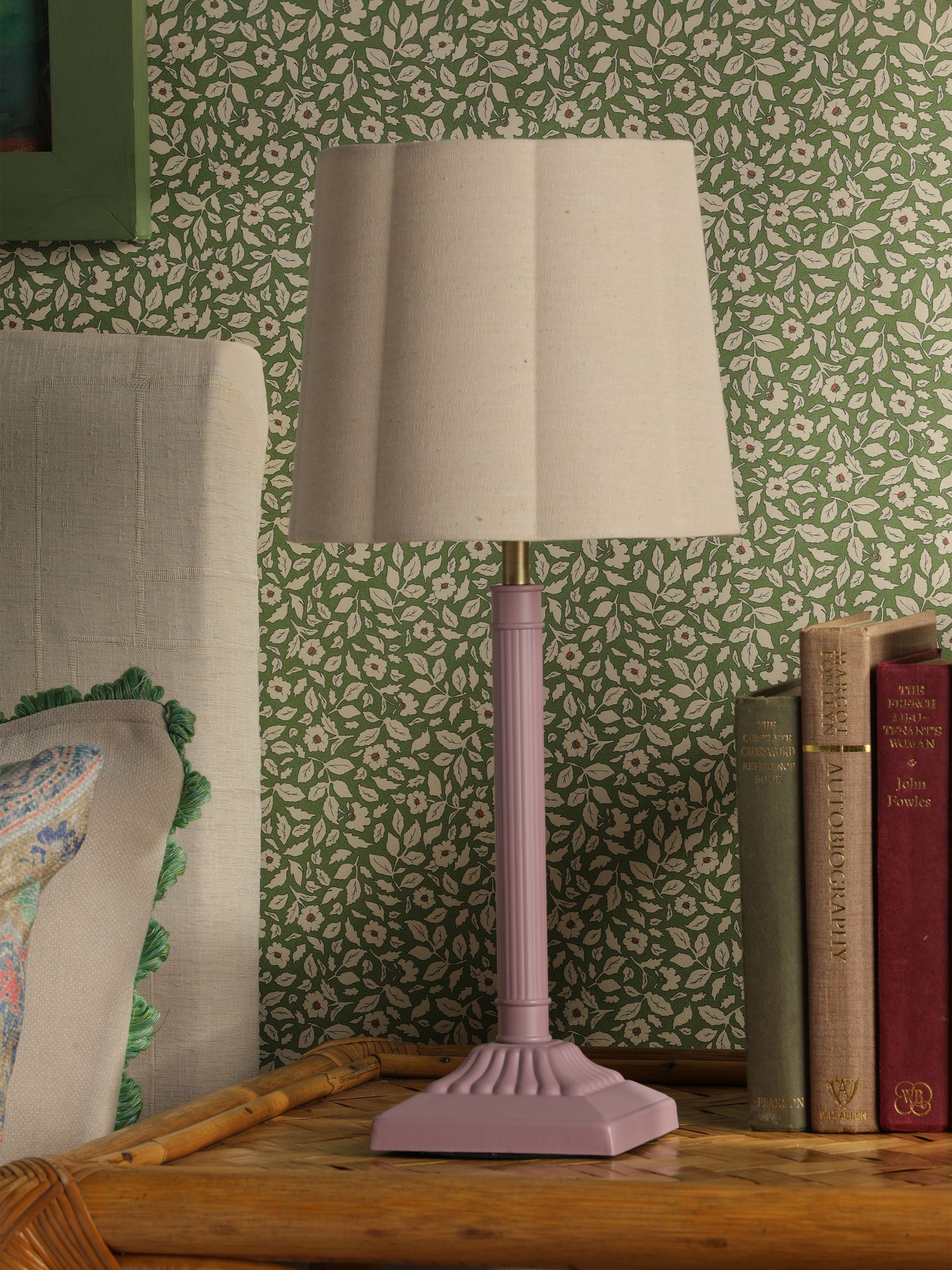 Pink Buscot Square Base Table Lamp with Shade - Image 2 of 6