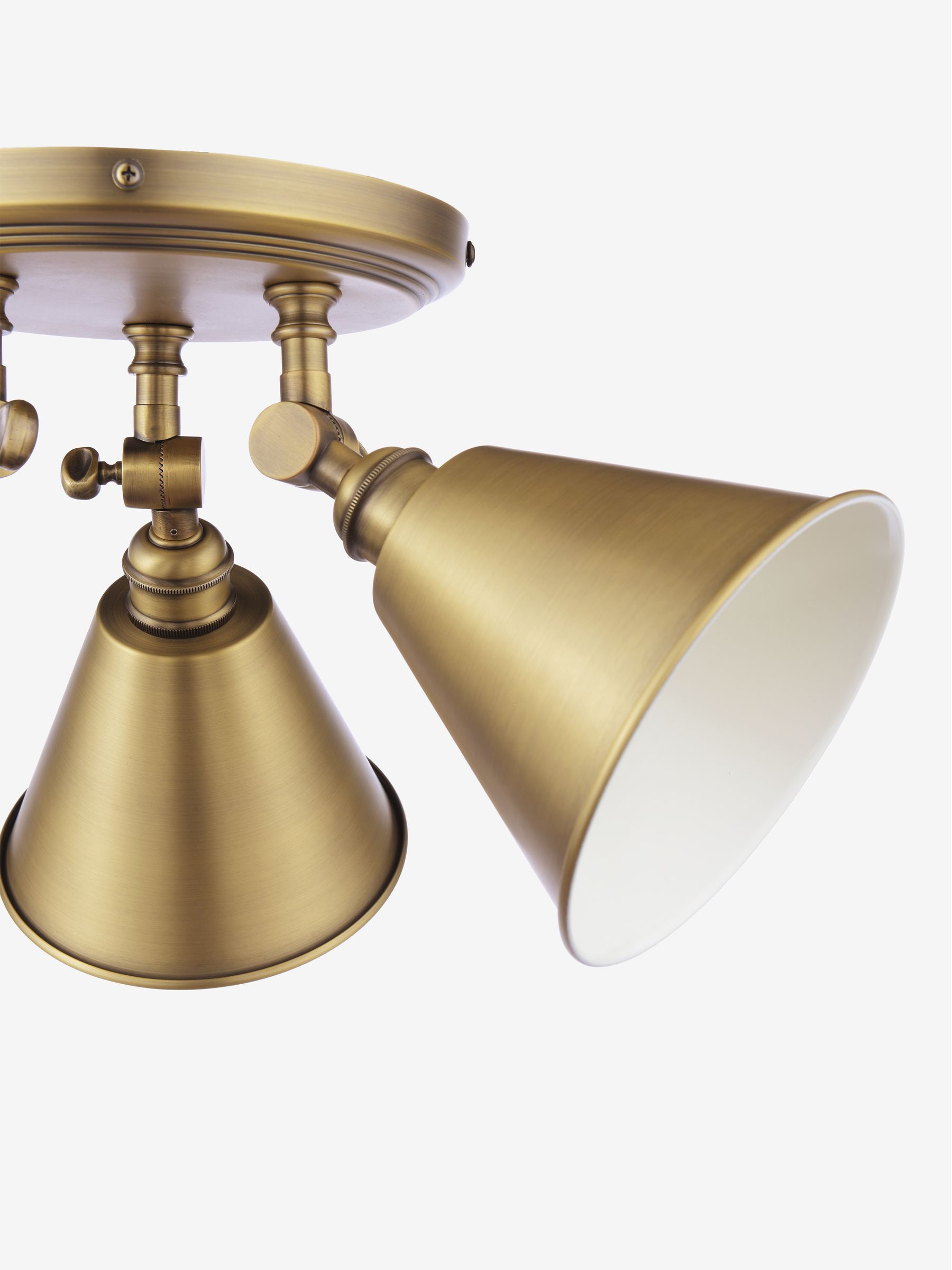 Antique Brass Wollaton 3 Light Flush Ceiling Light - Image 4 of 8