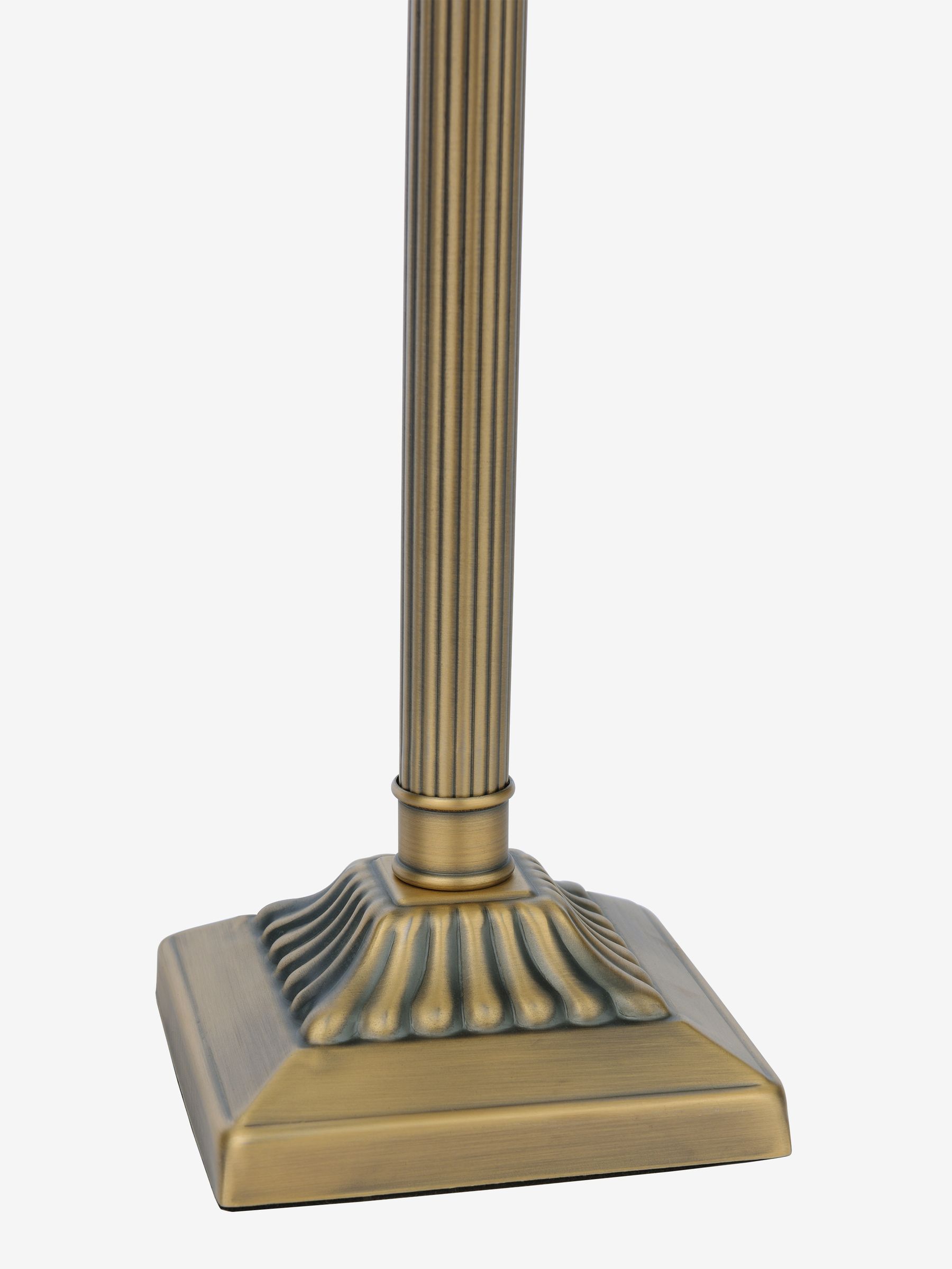 Antique Brass Buscot Square Base Table Lamp with Shade - Image 3 of 6