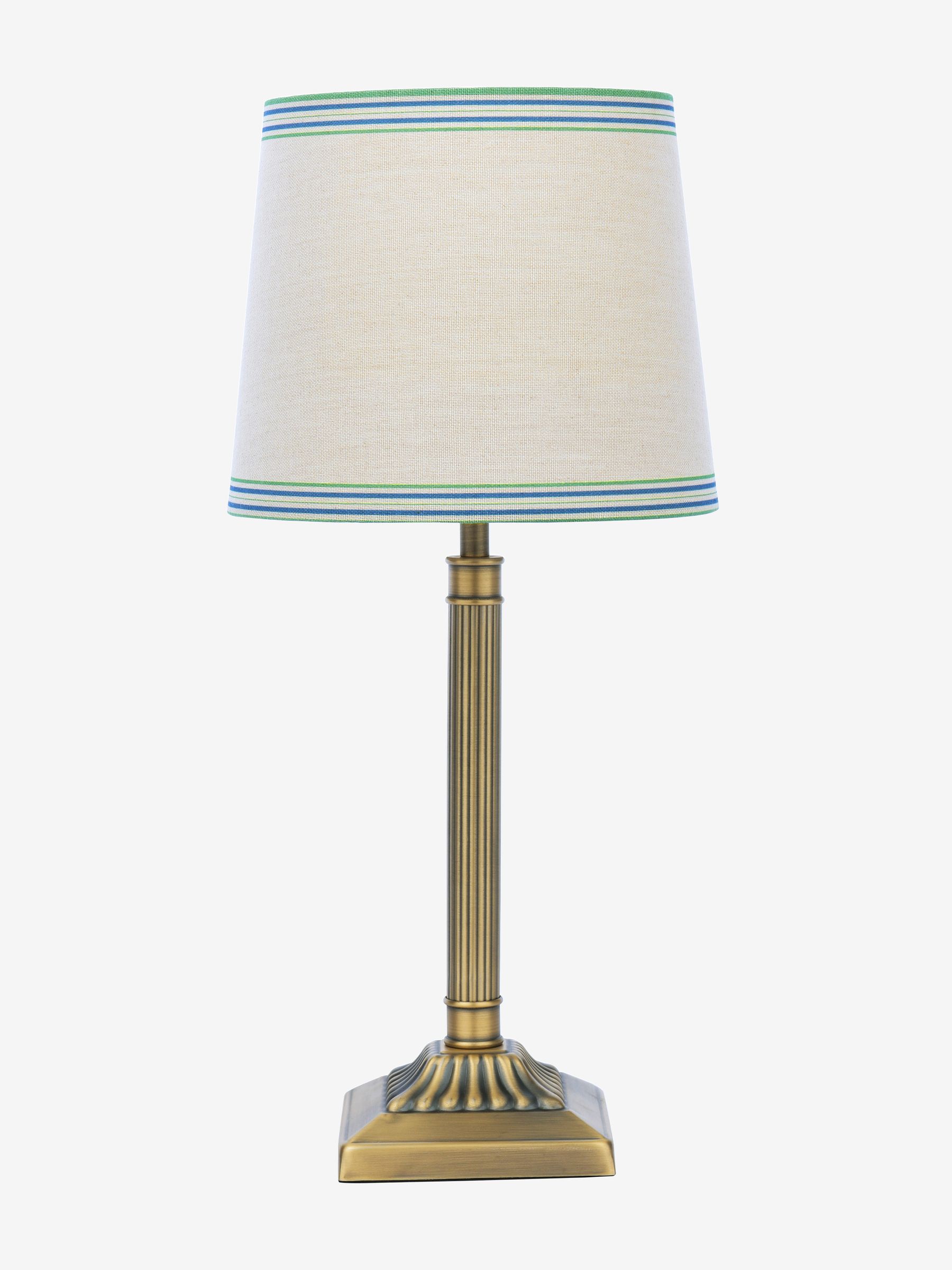 Antique Brass Buscot Square Base Table Lamp with Shade - Image 5 of 6